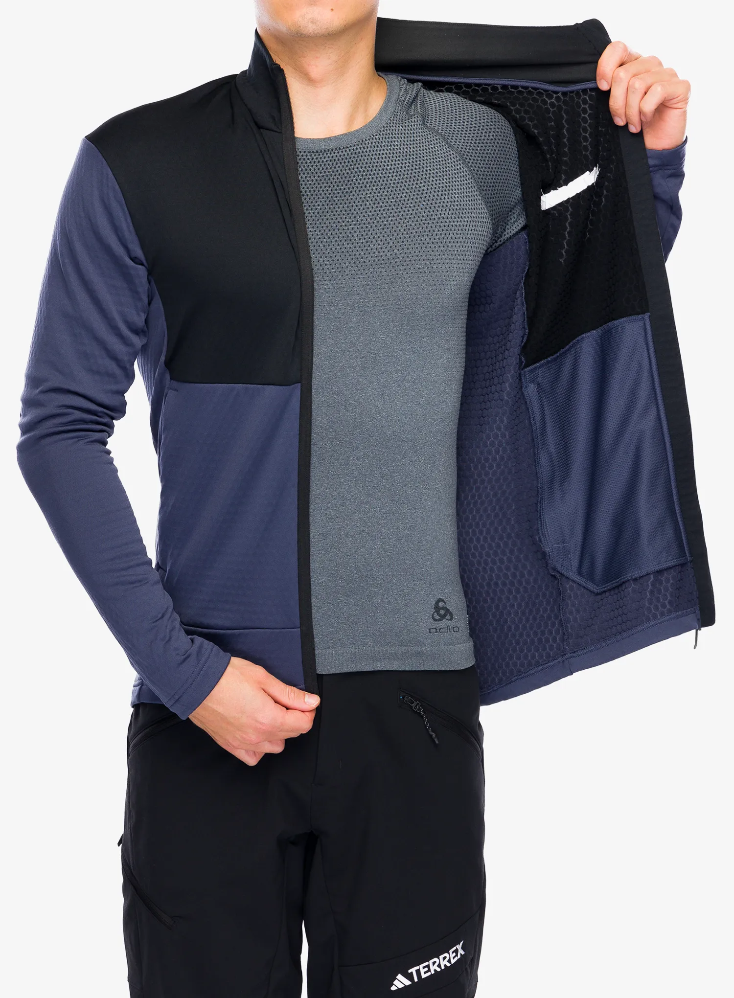 Fleece mikina adidas TERREX Multi Light Fleece Full Zip Jacket - shadow navy/black