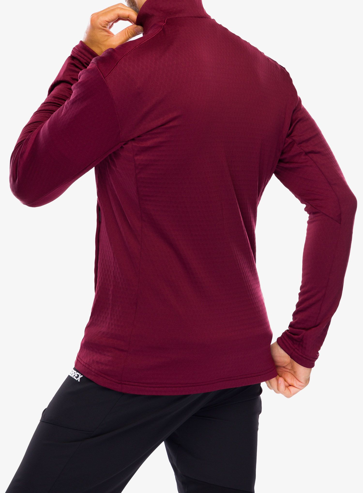 Fleece mikina pánská adidas TERREX Multi Light Fleece Full Zip Jacket - shadow red
