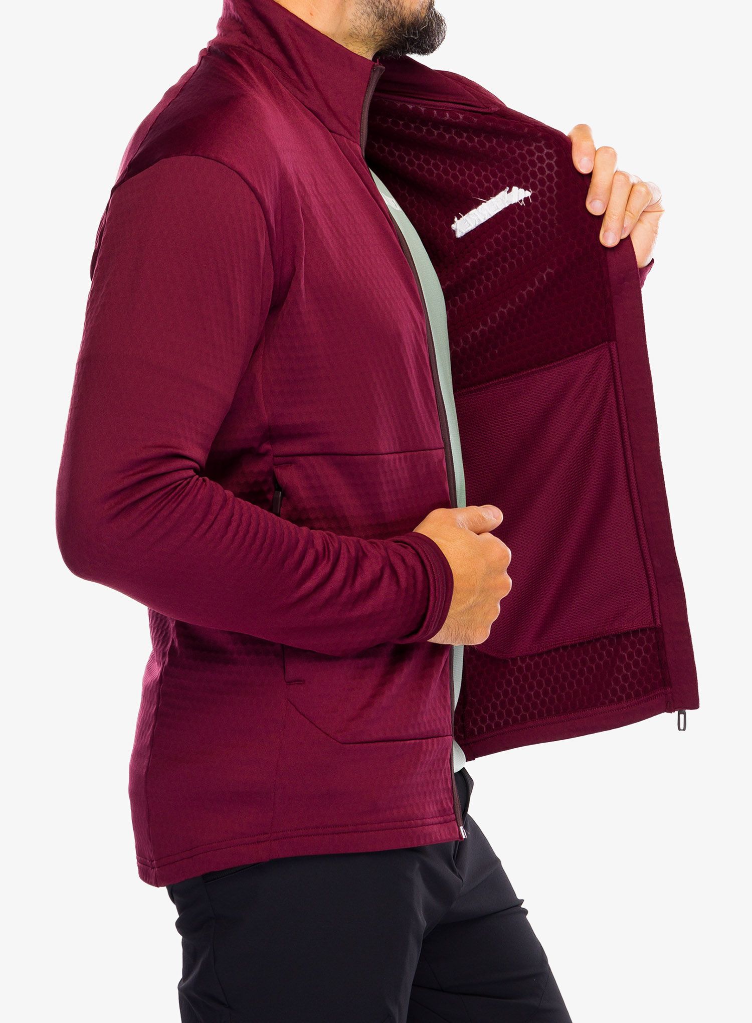 Fleece mikina pánská adidas TERREX Multi Light Fleece Full Zip Jacket - shadow red