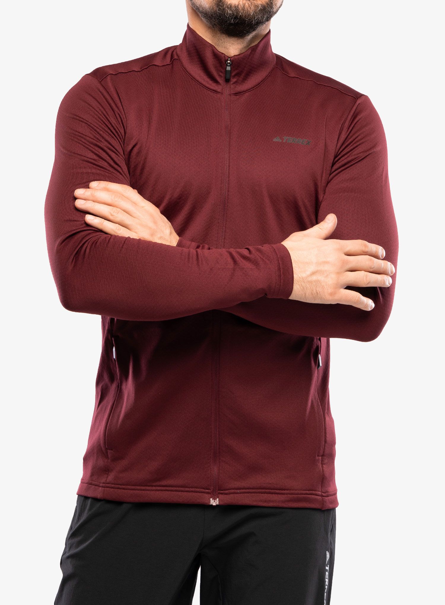 Fleecová mikina adidas TERREX Multi Primegreen Full-Zip Fleece Jkt - shadow red