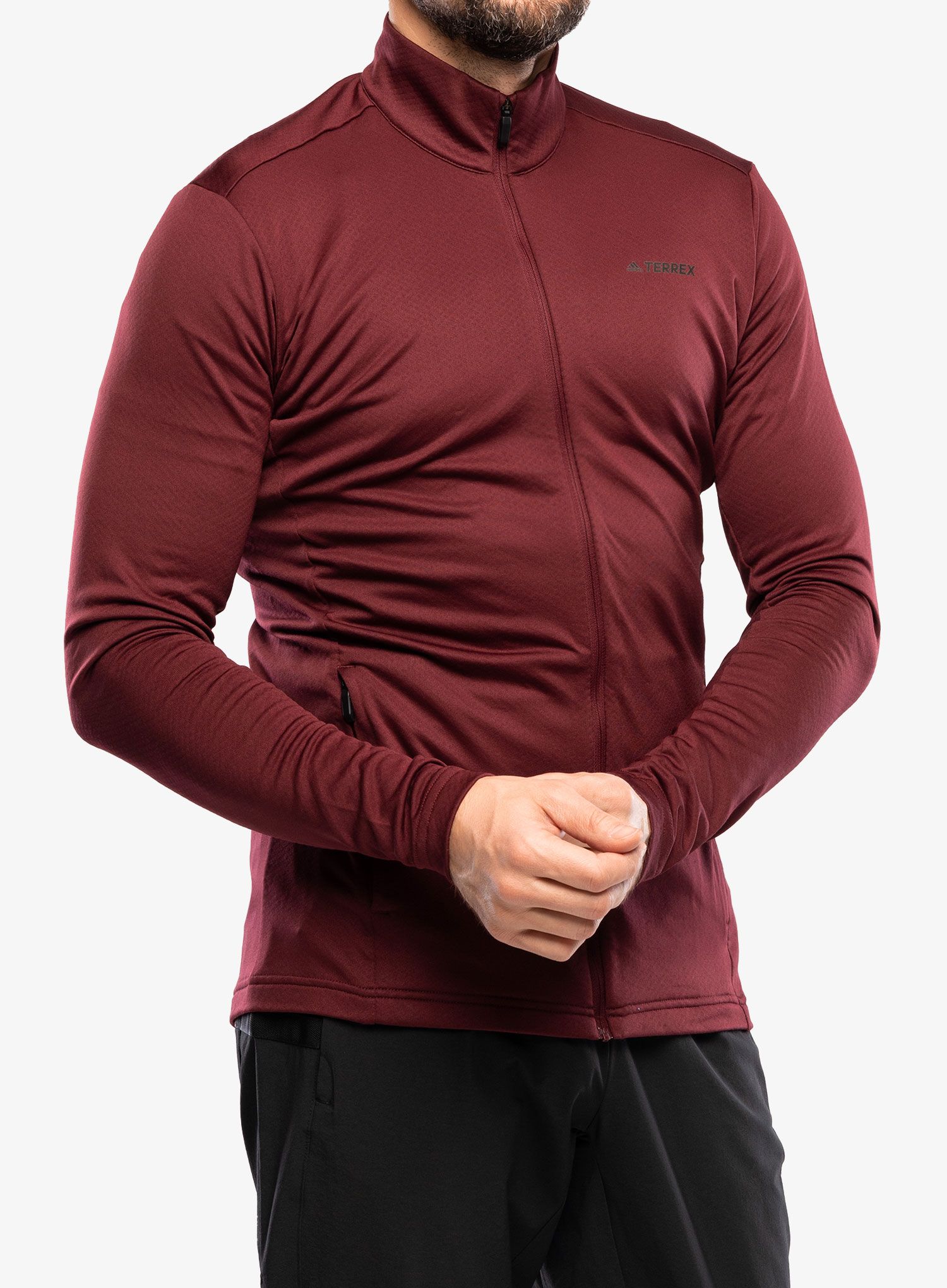 Fleecová mikina adidas TERREX Multi Primegreen Full-Zip Fleece Jkt - shadow red