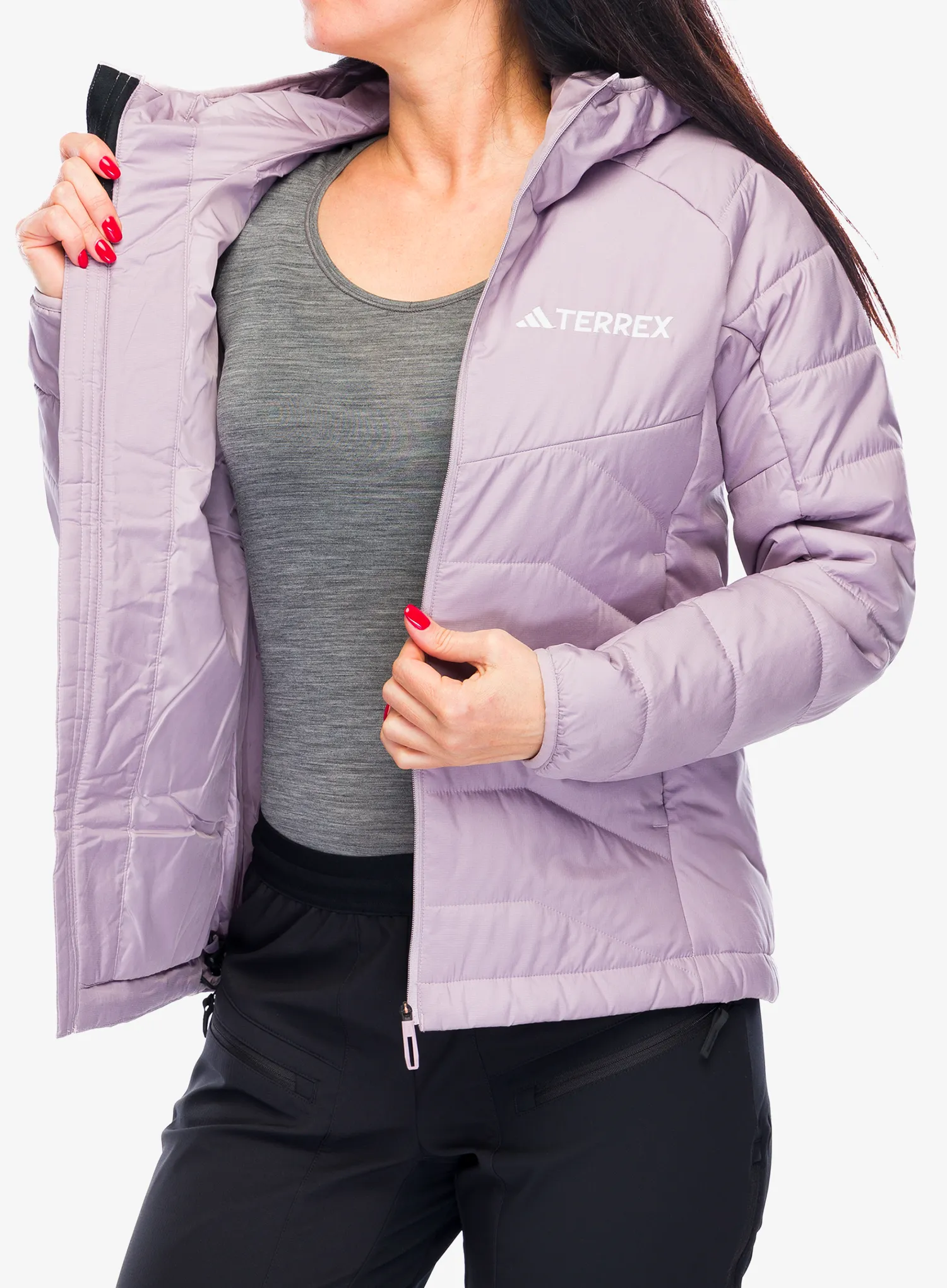 Zateplená bunda dámská adidas TERREX Multi Synthetic Insulated Hooded Jacket - preloved fig
