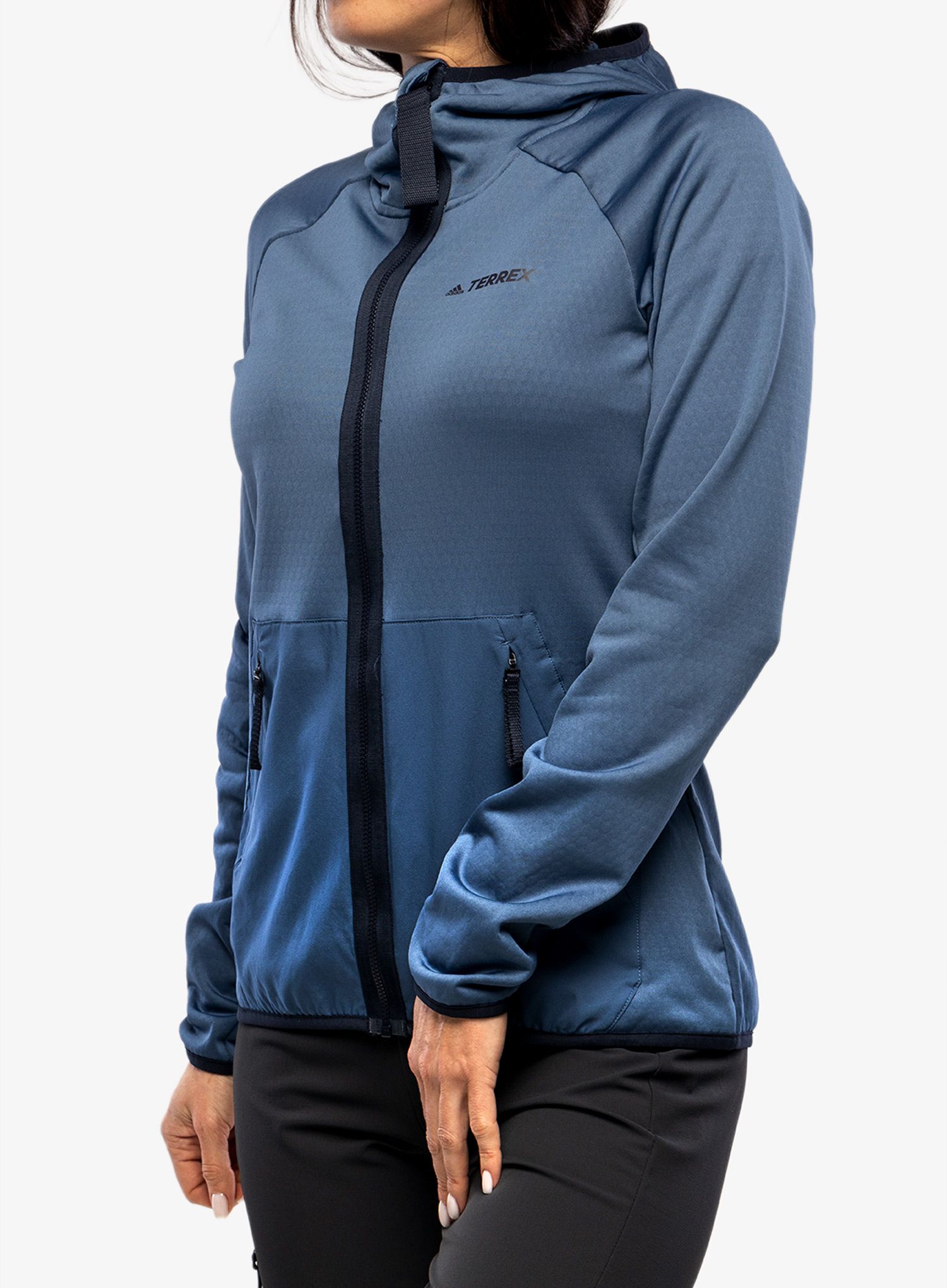 Dámská mikina s kapucí adidas TERREX Tech Flooce Light Hooded Fleece - wonder steel