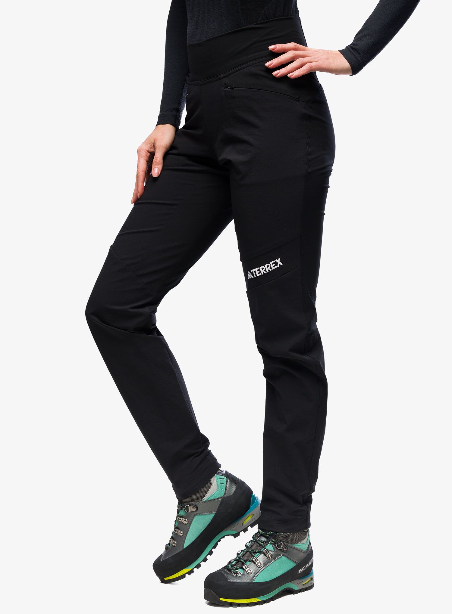 Softshellové kalhoty dámské adidas TERREX Techrock Alpine Climbing Pants - black