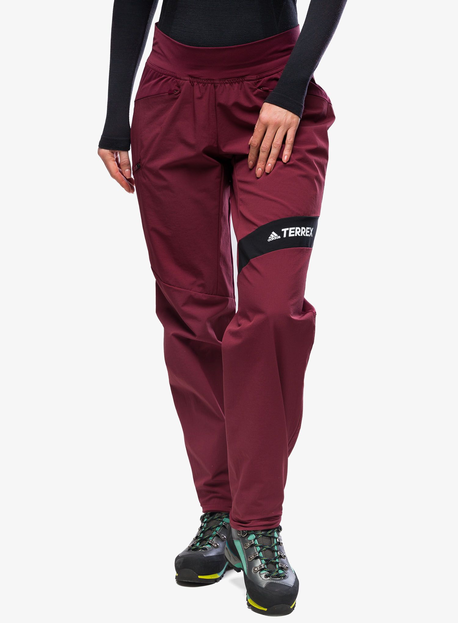 Dámské softshellové kalhoty adidas TERREX Techrock Alpine Climbing Pants - red
