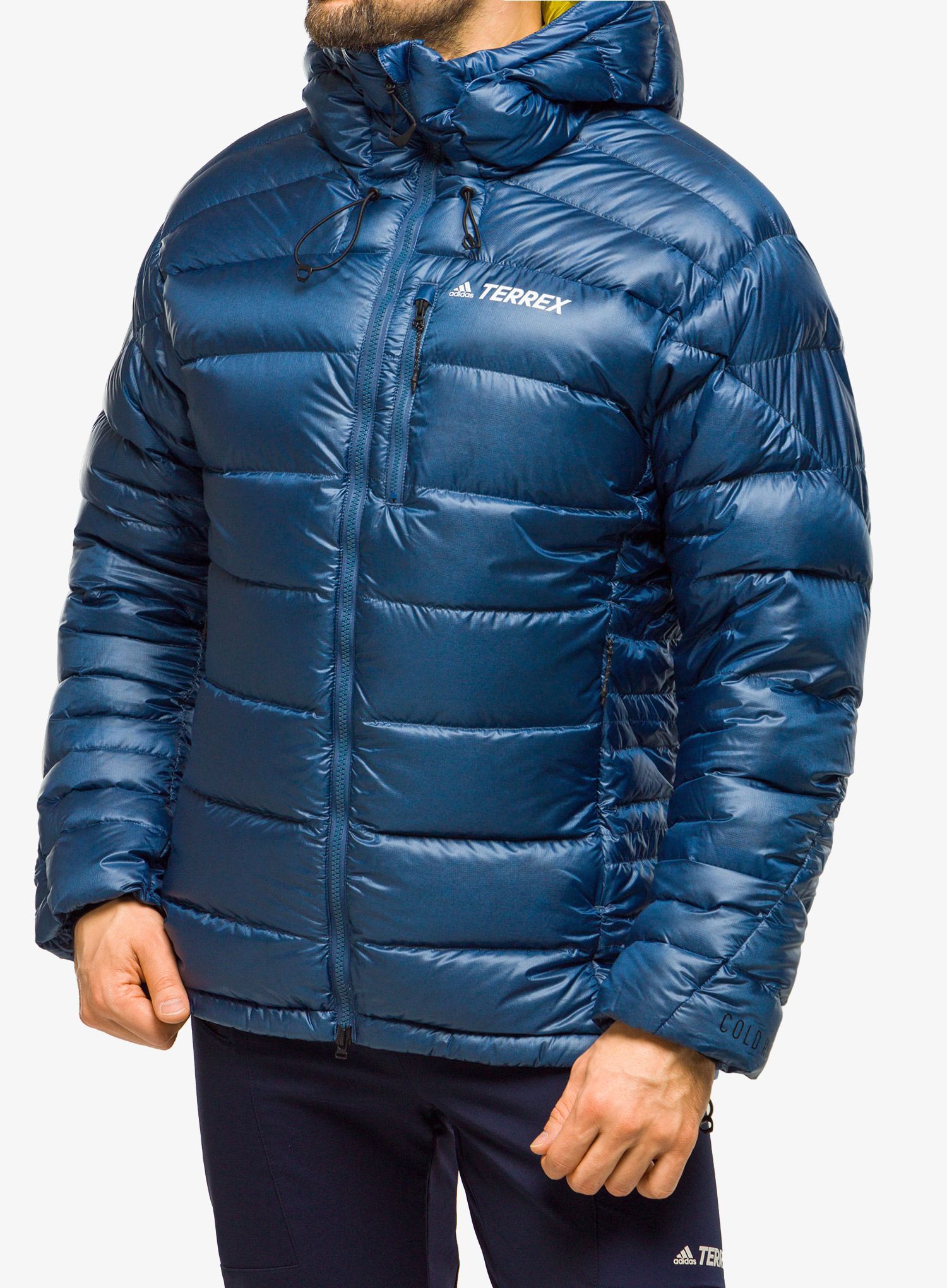 Péřová bunda adidas TERREX Techrock Down Hooded Parka - wonder steel