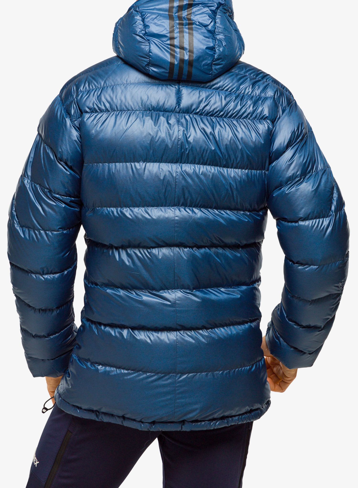Péřová bunda adidas TERREX Techrock Down Hooded Parka - wonder steel