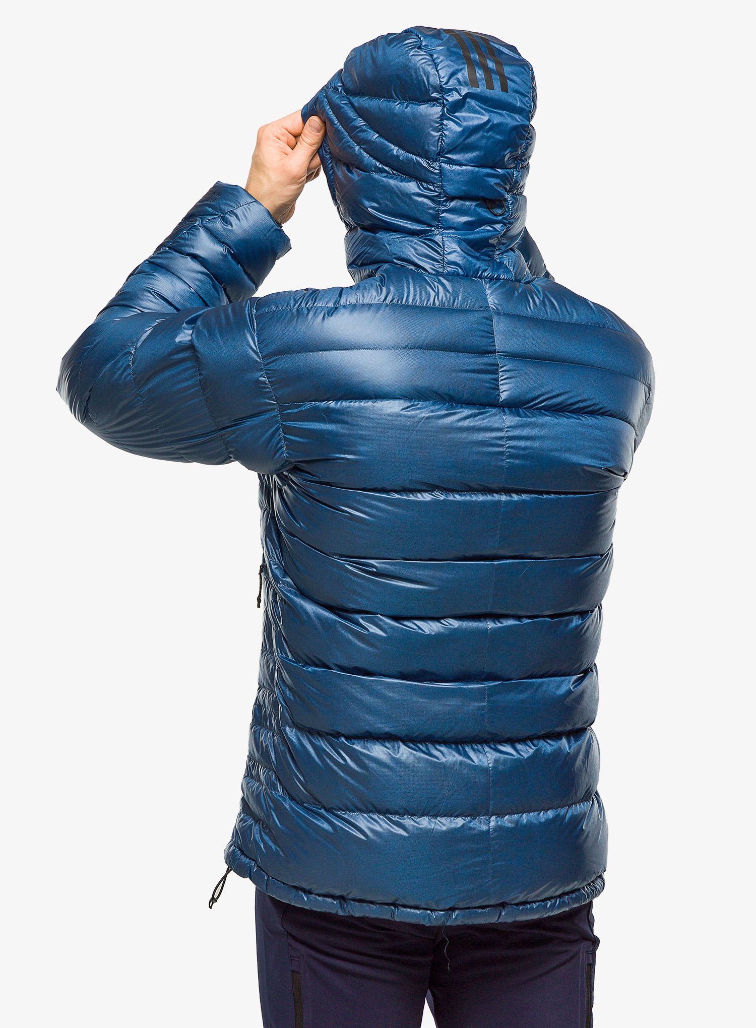 Péřová bunda adidas TERREX Techrock Down Hooded Parka - wonder steel