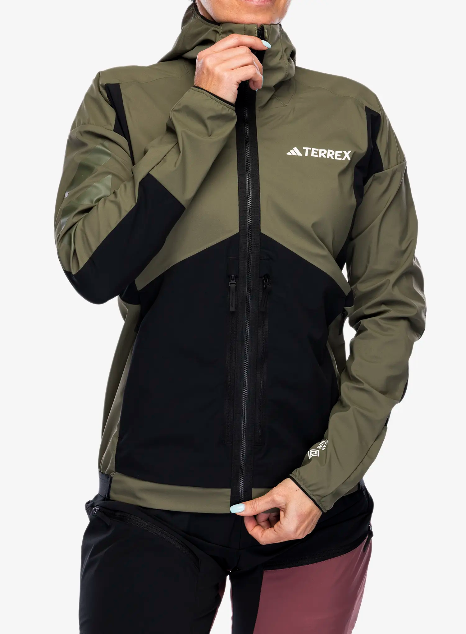 Softshellová bunda dámská adidas TERREX Techrock GORE-TEX WINDSTOPPER Softshell Jkt - olive strata/black