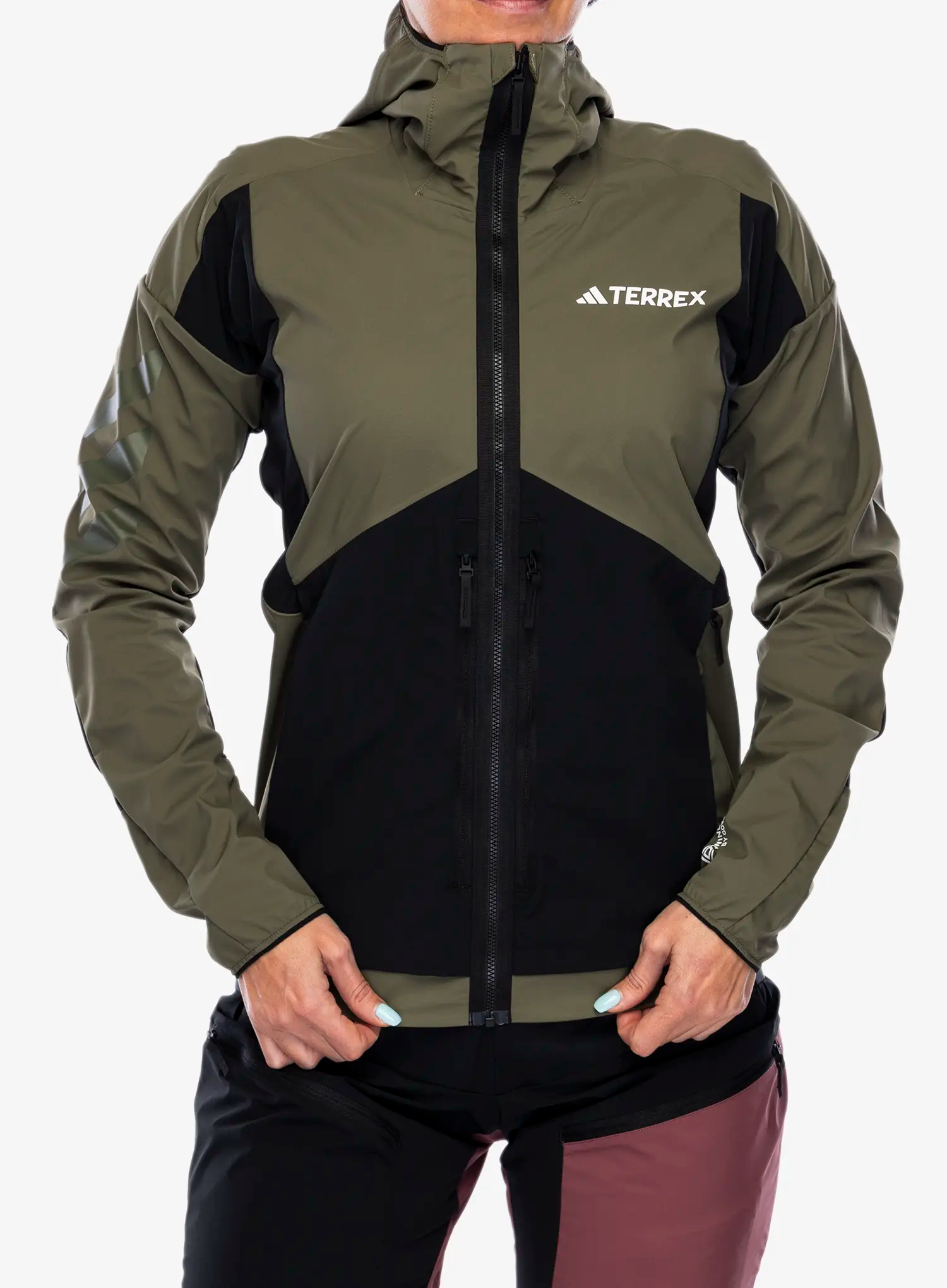 Softshellová bunda dámská adidas TERREX Techrock GORE-TEX WINDSTOPPER Softshell Jkt - olive strata/black