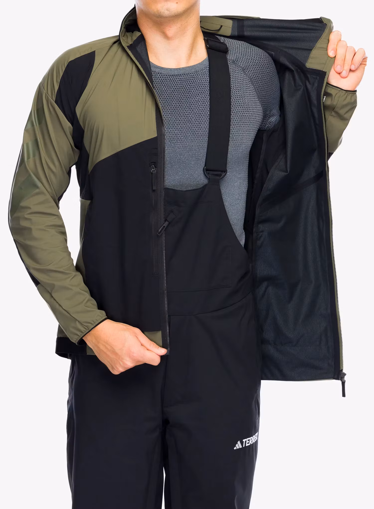 Softshellová bunda adidas TERREX Techrock GORE-TEX WINDSTOPPER Softshell Jkt - olive strata/black