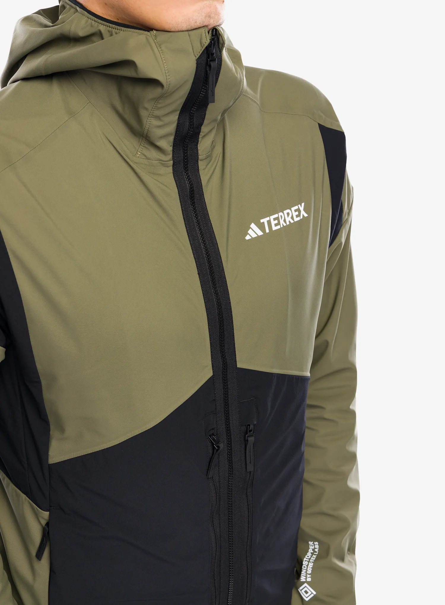 Softshellová bunda adidas TERREX Techrock GORE-TEX WINDSTOPPER Softshell Jkt - olive strata/black
