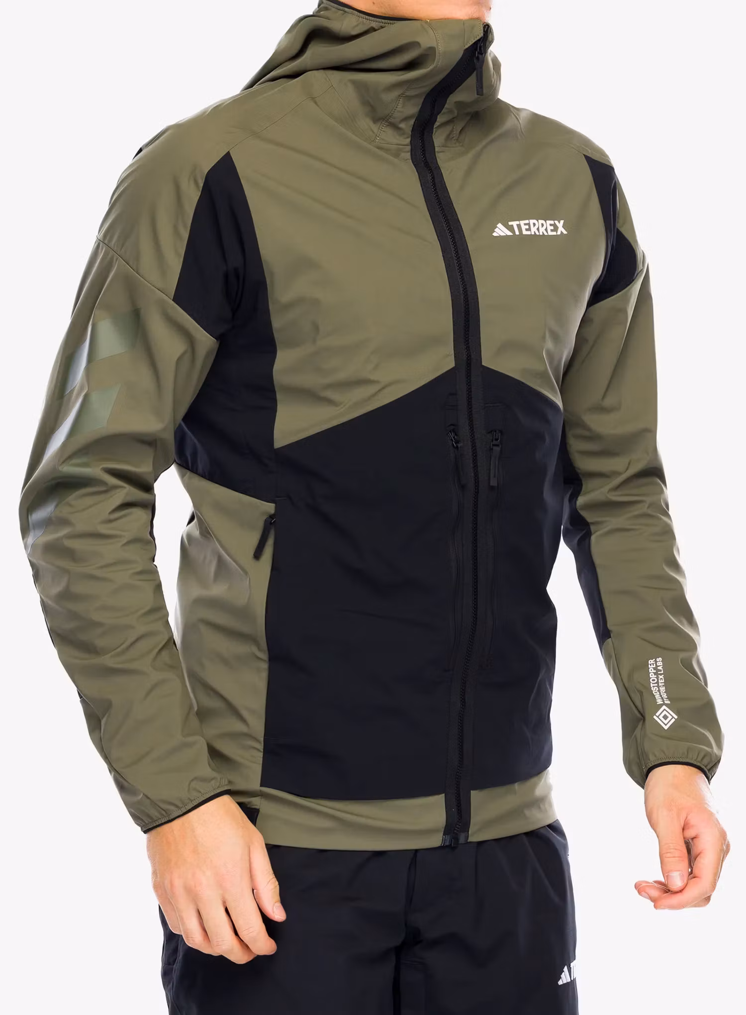 Softshellová bunda adidas TERREX Techrock GORE-TEX WINDSTOPPER Softshell Jkt - olive strata/black