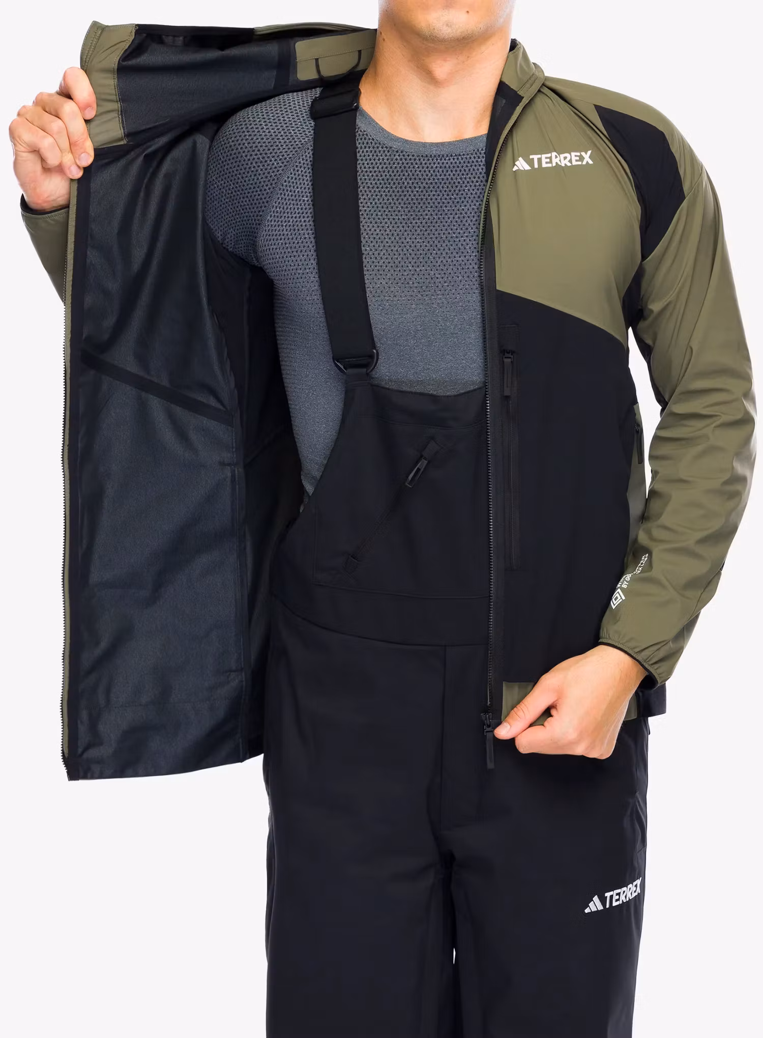 Softshellová bunda adidas TERREX Techrock GORE-TEX WINDSTOPPER Softshell Jkt - olive strata/black