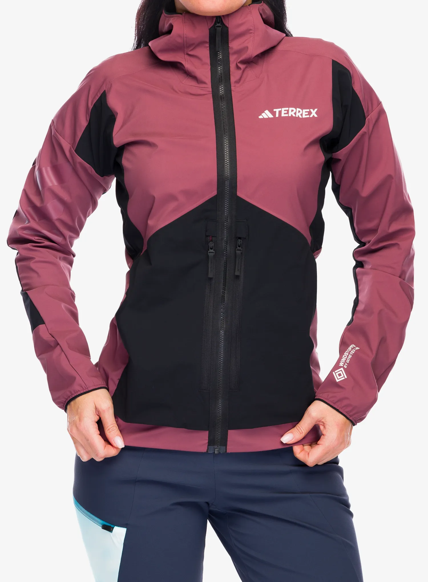 Softshellová bunda dámská adidas TERREX Techrock GORE-TEX WINDSTOPPER Softshell Jkt - quiet crimson/blk