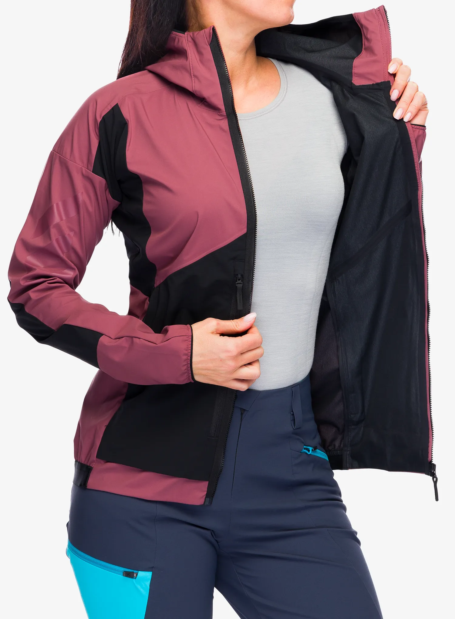 Softshellová bunda dámská adidas TERREX Techrock GORE-TEX WINDSTOPPER Softshell Jkt - quiet crimson/blk