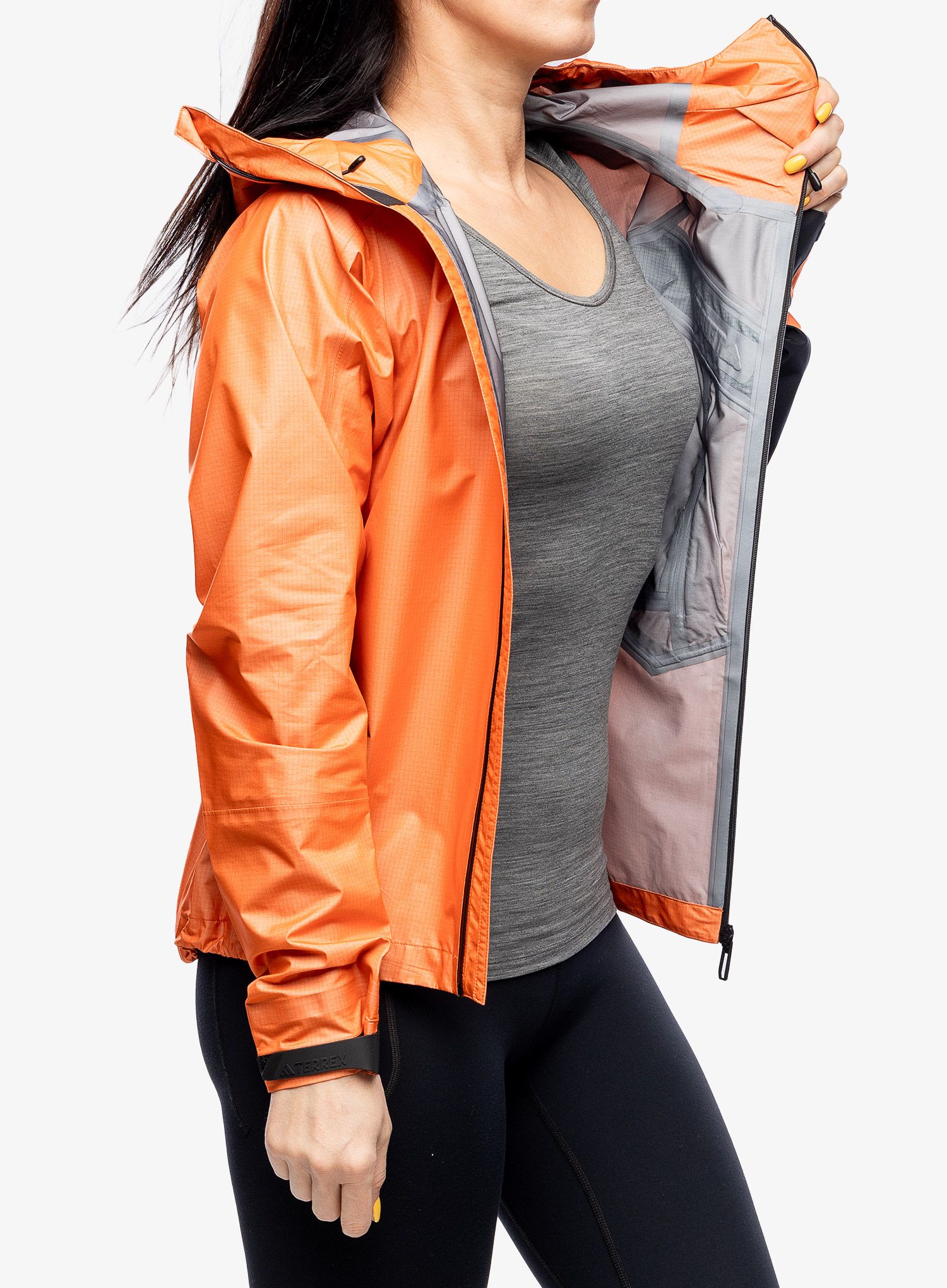 Dámská bunda na hory adidas TERREX Techrock Light GTX Active - semi impact orange