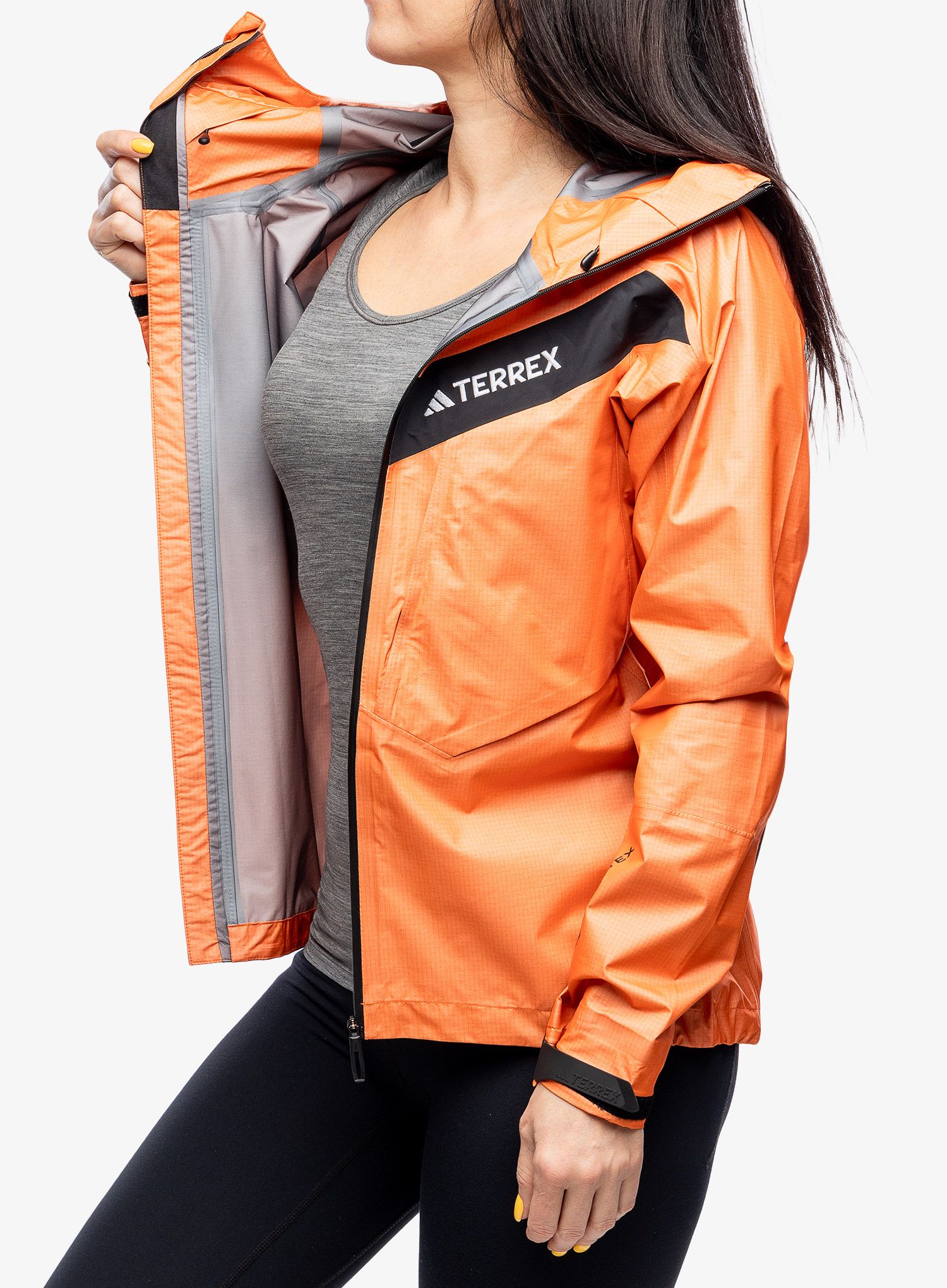 Dámská bunda na hory adidas TERREX Techrock Light GTX Active - semi impact orange