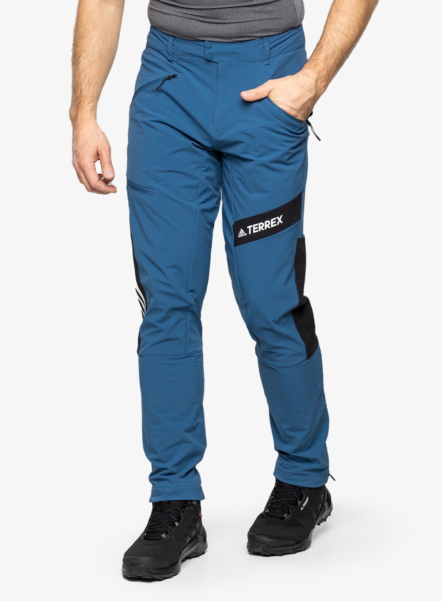 Softshellové kalhoty adidas TERREX Techrock Mountaineering Pants - wonder steel