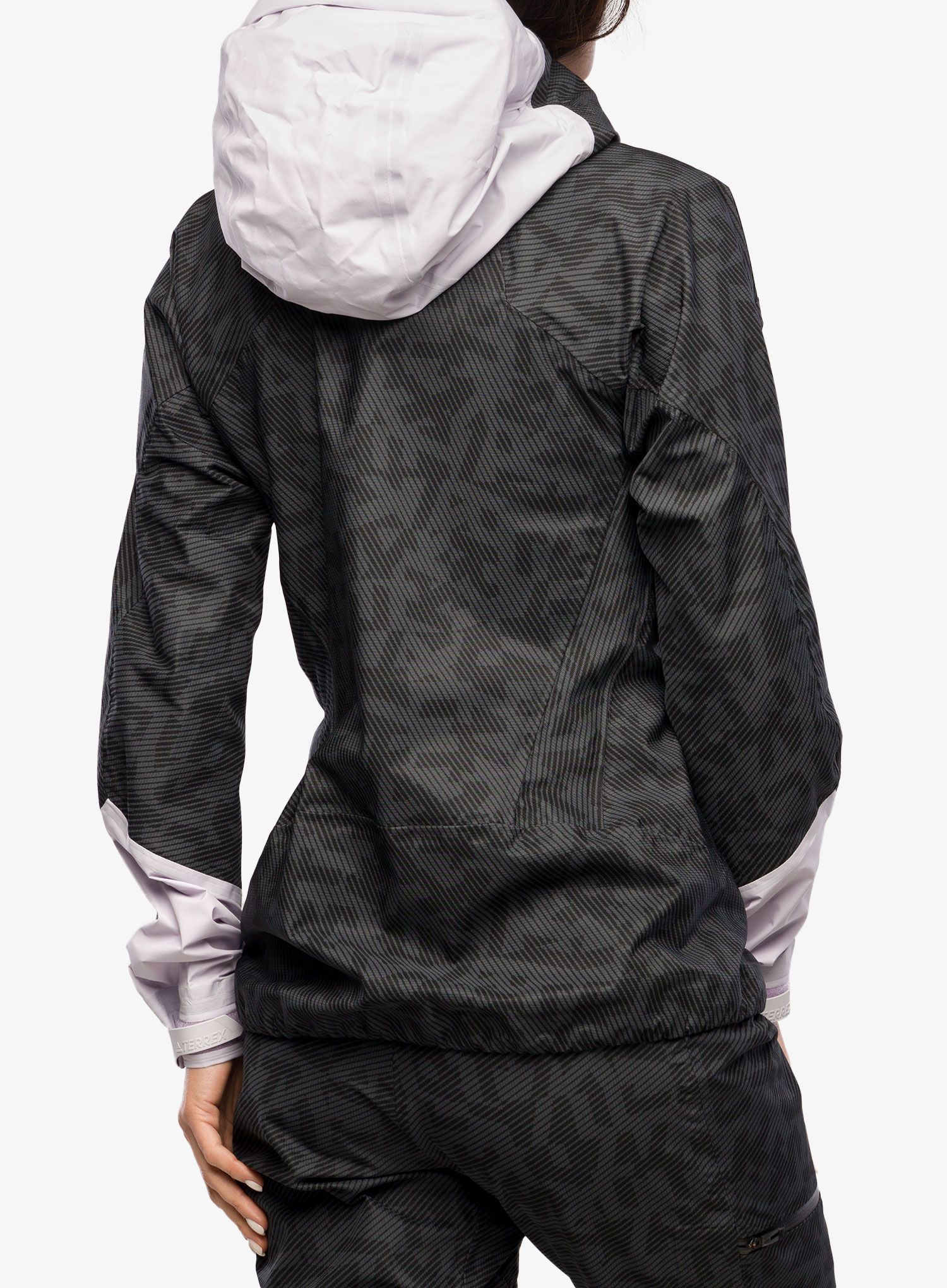 Dámská bunda na hory adidas TERREX Techrock Primeknit RAIN.RDY Anorak - black/silver dawn