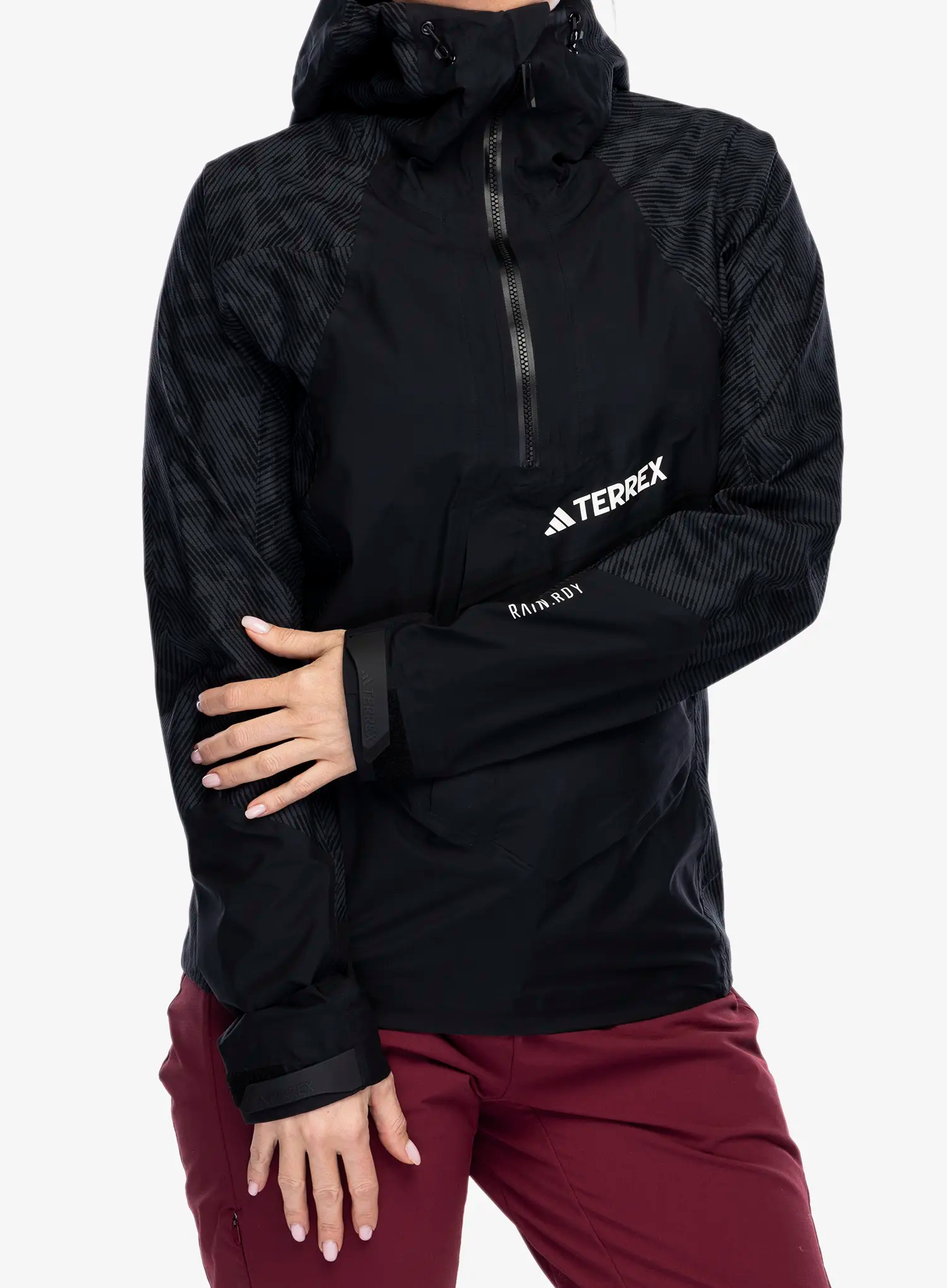 Dámská bunda adidas TERREX Techrock RAIN.RDY Anorak - black