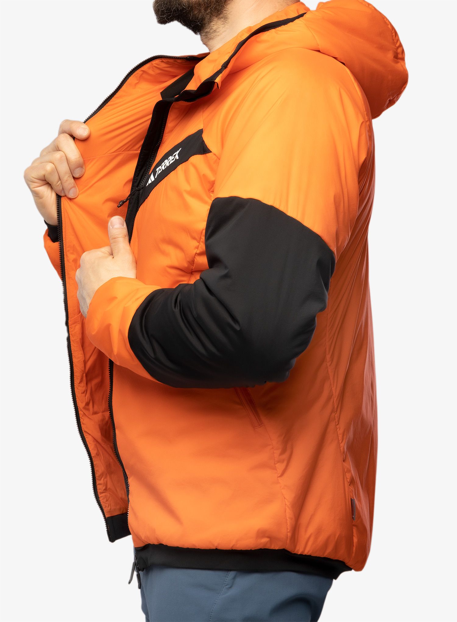 Zateplená bunda adidas TERREX Techrock Stretch PrimaLoft Hooded Jkt - semi impact orange/black