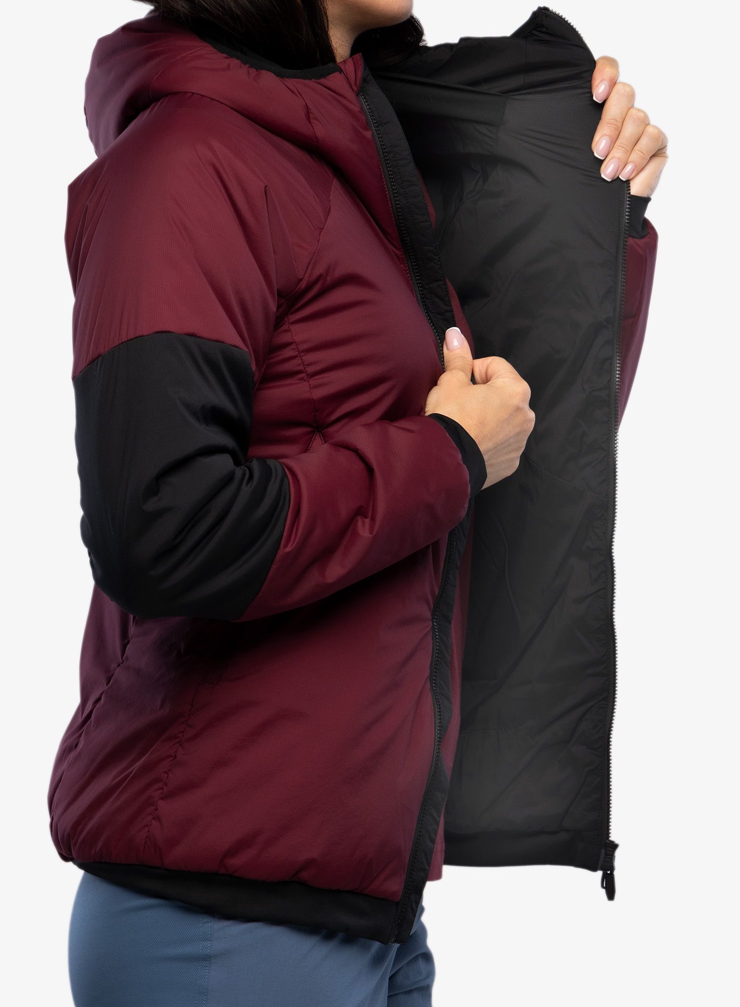 Zateplená bunda dámská adidas TERREX Techrock Stretch PrimaLoft Hooded Jkt - shadow red/black