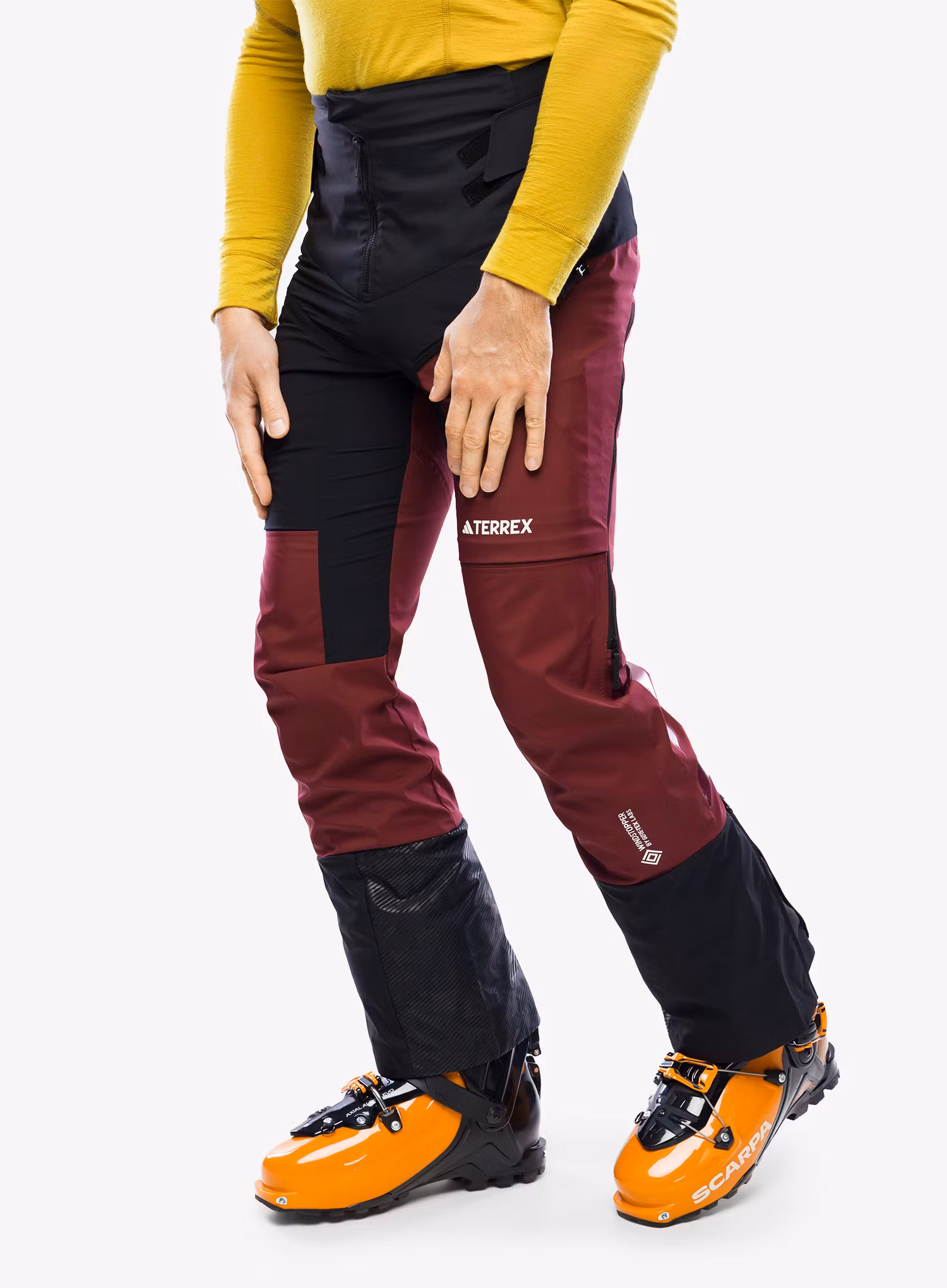 Kalhoty na skialpy adidas TERREX Techrock Tour Softshell Pants - black/shadow red
