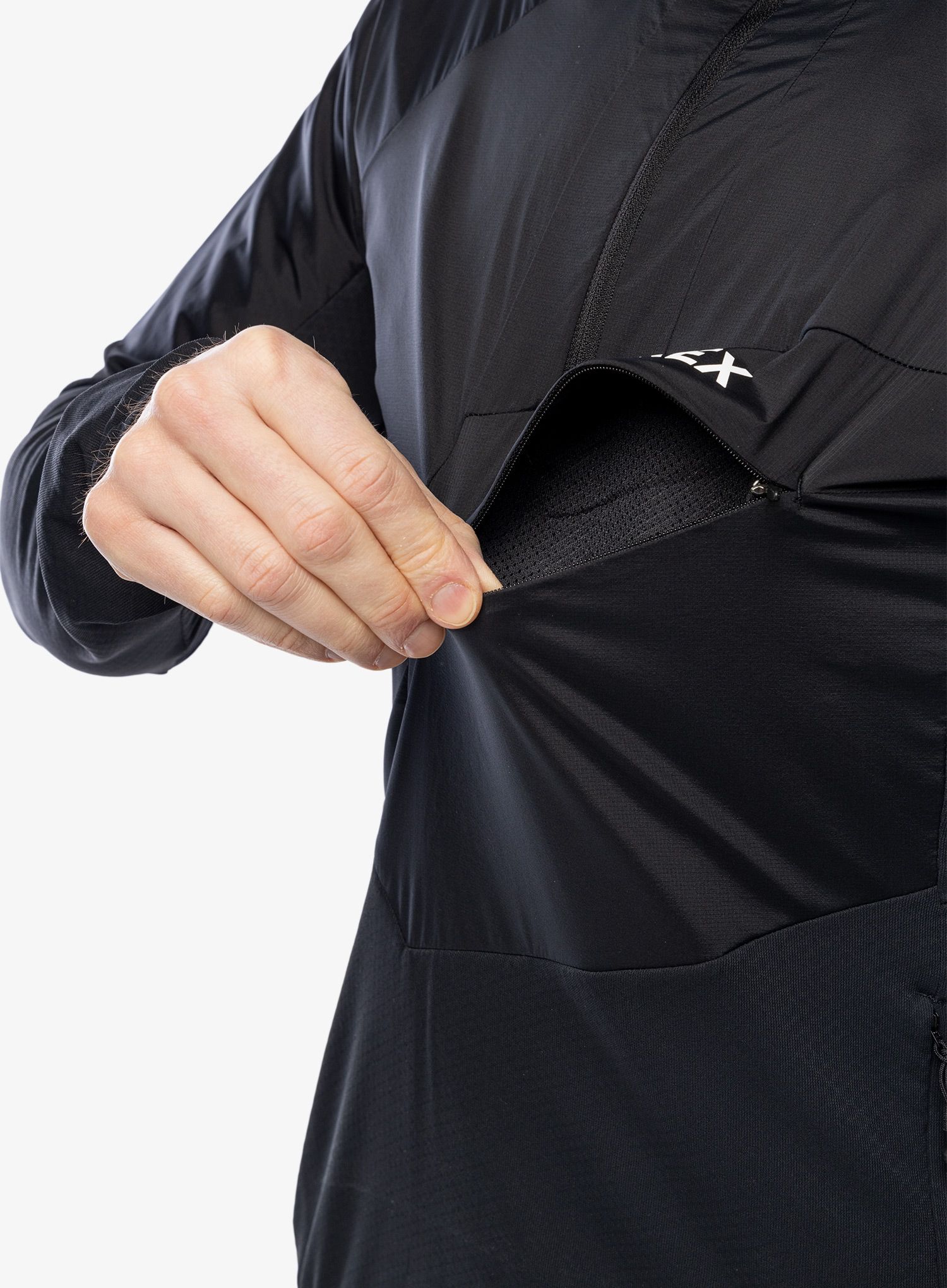 Mikina s kapucí adidas TERREX Techrock Ultralight Half Zip Hooded Fleece - black