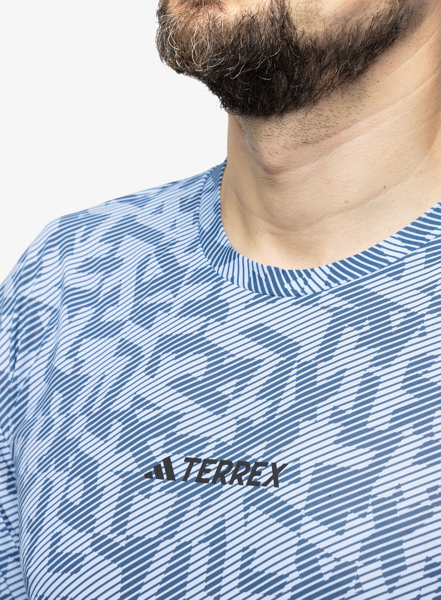 Mikina na běh adidas TERREX Trail Running Longsleeve Graphic - blue dawn/wonder steel
