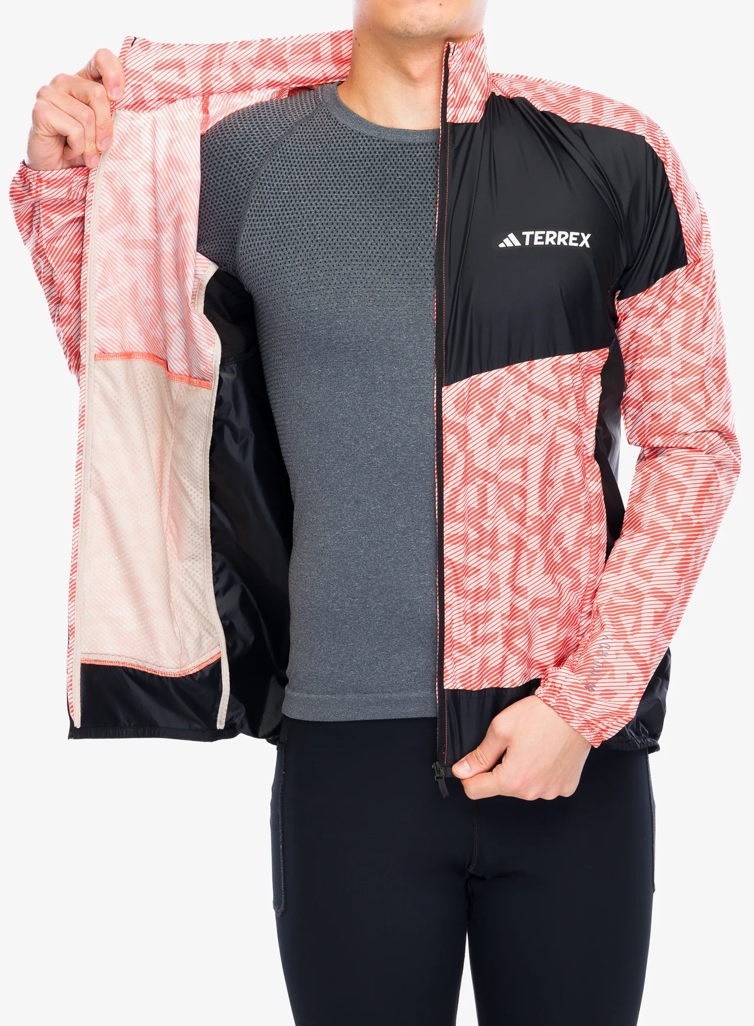 Bunda na běhání adidas TERREX Trail Running Wind Jacket - putty mauve/black