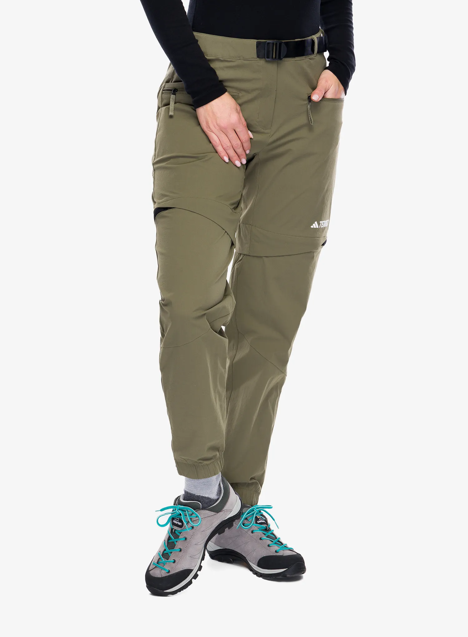 Kalhoty dámské adidas TERREX Utilitas Zip Off Pants - olive strata