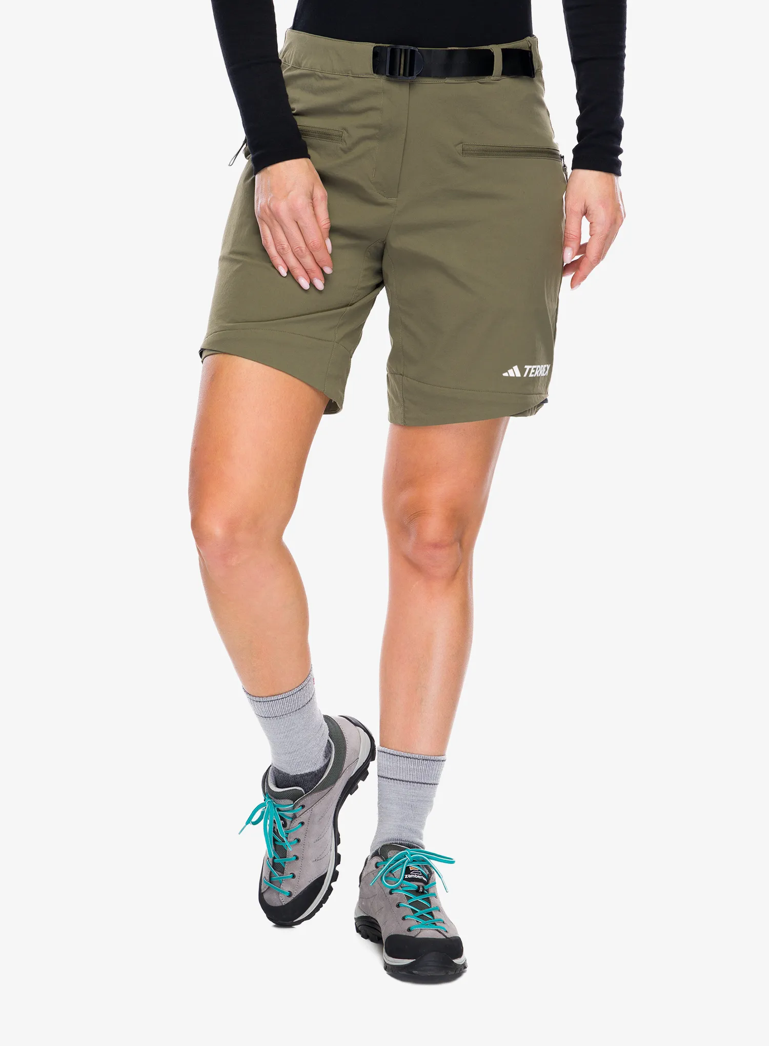 Kalhoty dámské adidas TERREX Utilitas Zip Off Pants - olive strata