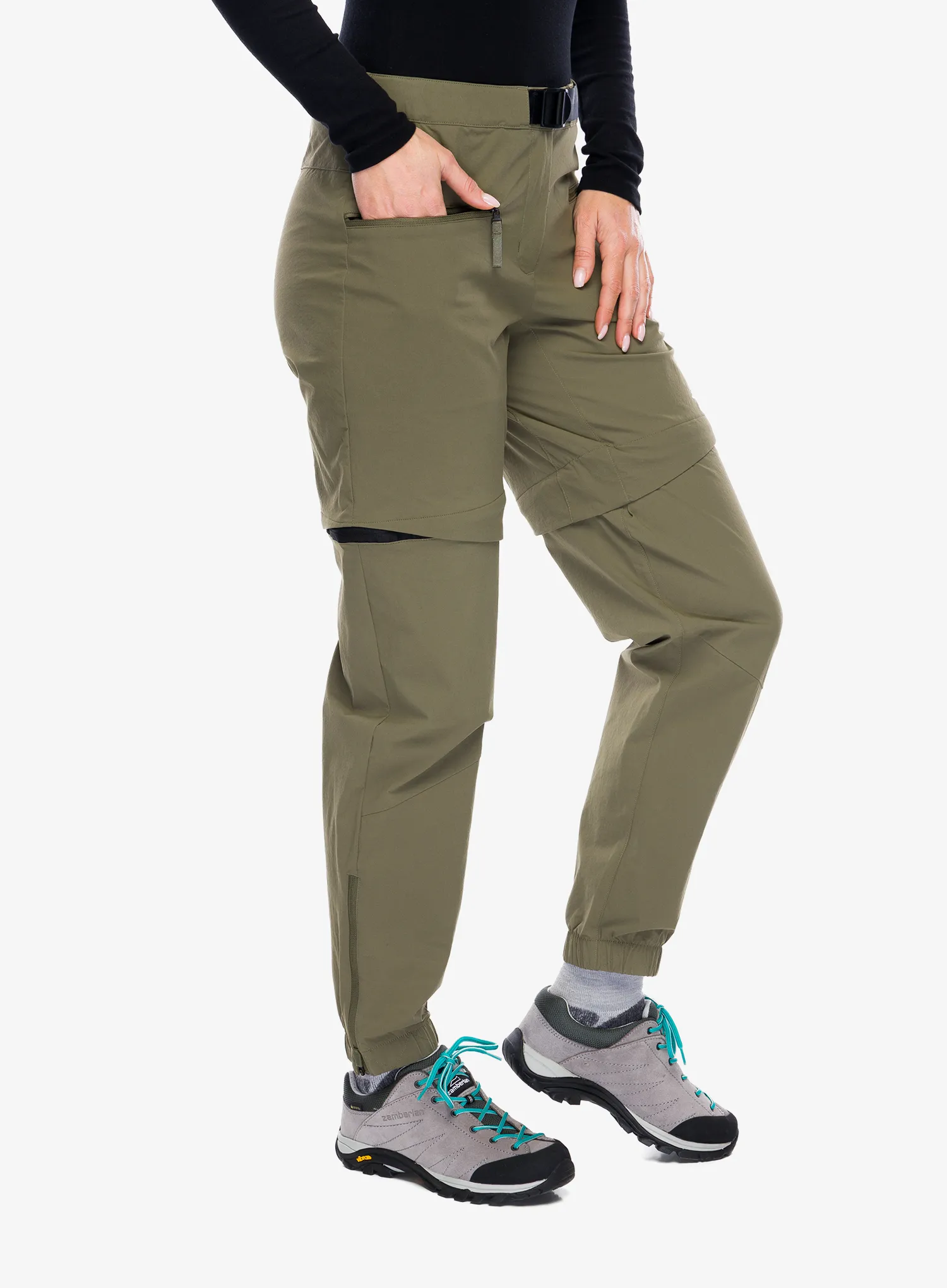 Kalhoty dámské adidas TERREX Utilitas Zip Off Pants - olive strata