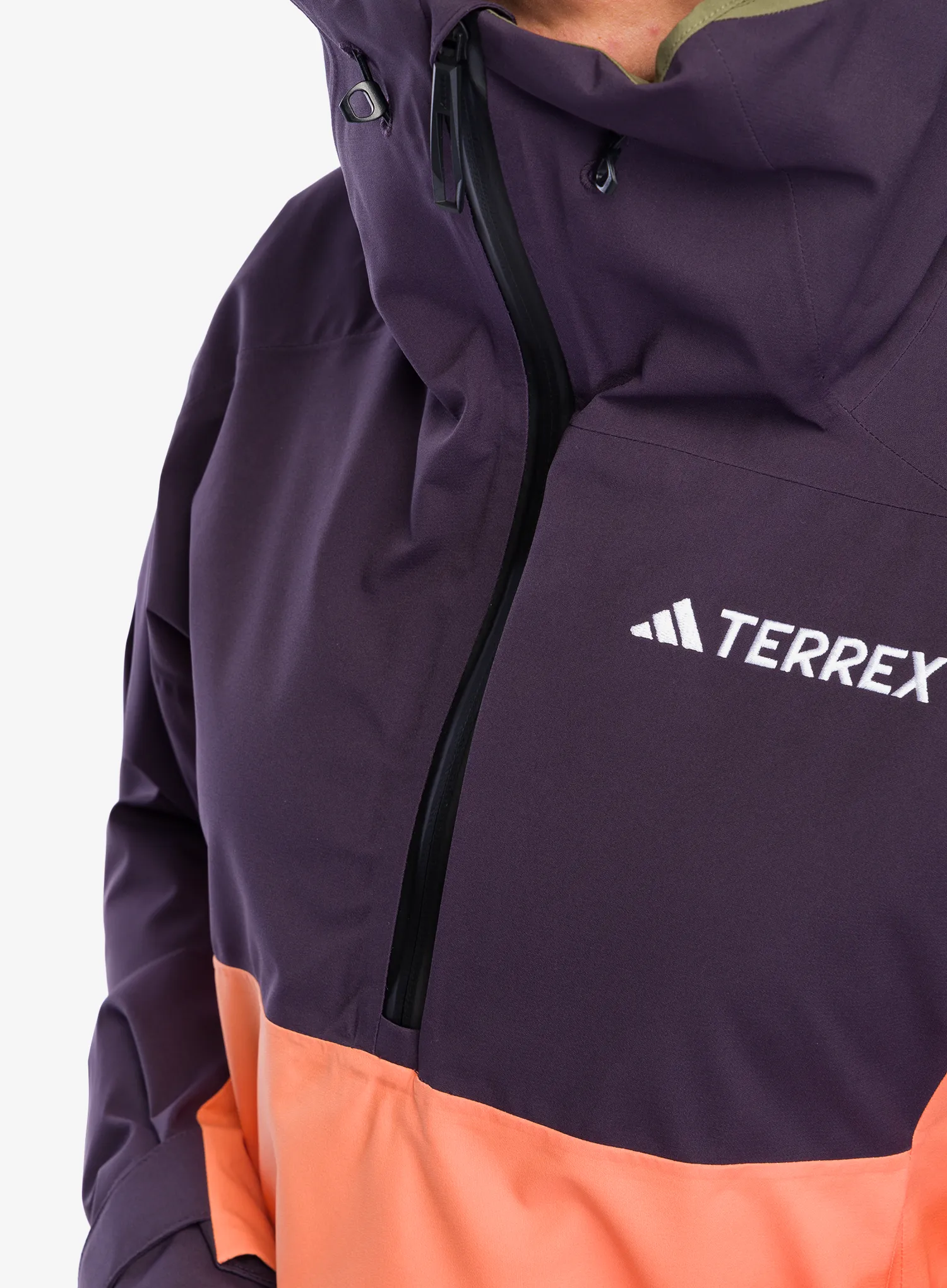 Dámská lyžařská bunda adidas TERREX Xperior 2L Lined RAIN.RDY Anorak - aurora blk/olive stra/amb tint