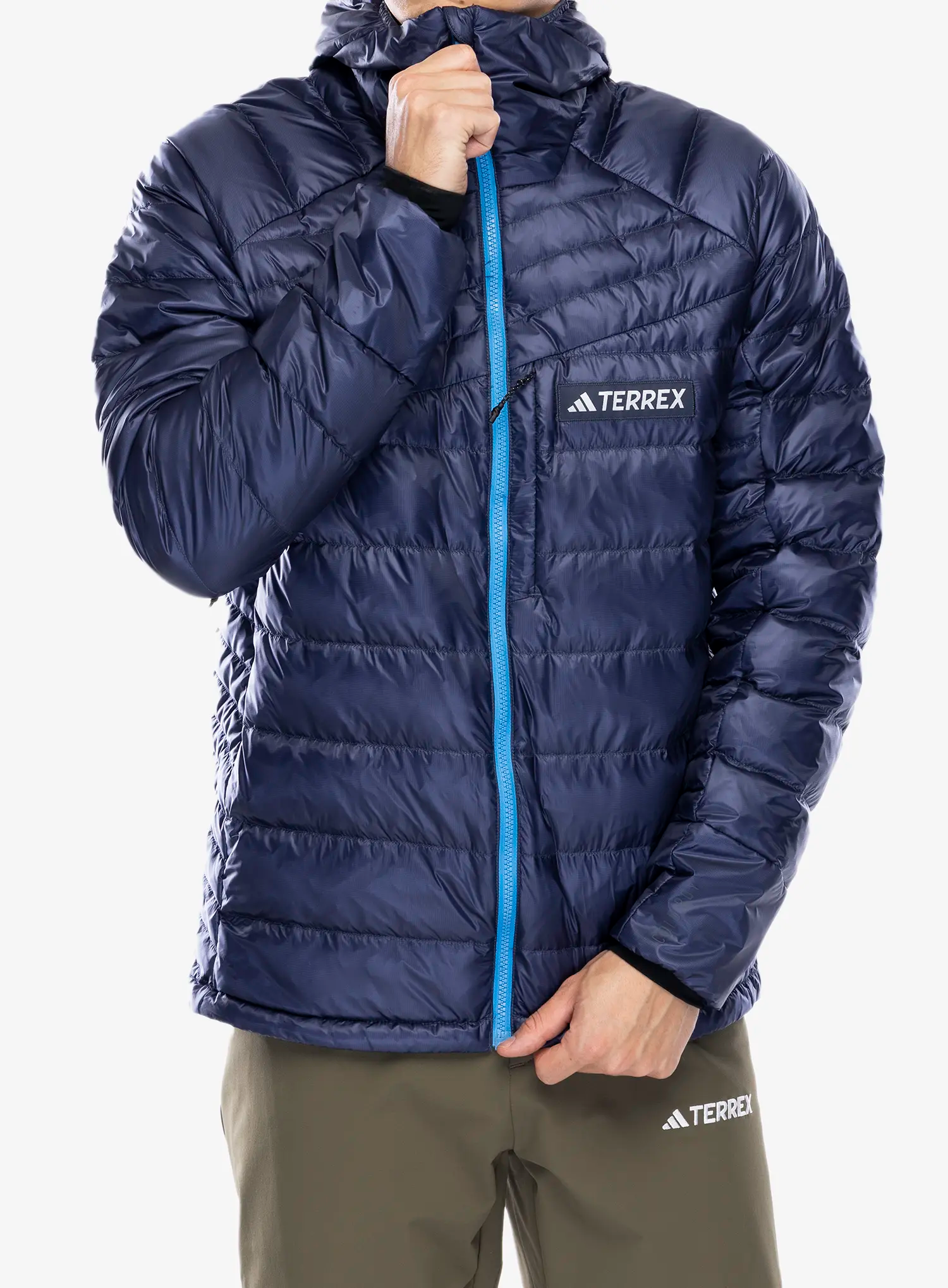 Péřová bunda adidas TERREX Xperior COLD.RDY Down Hooded Jkt - shadow navy