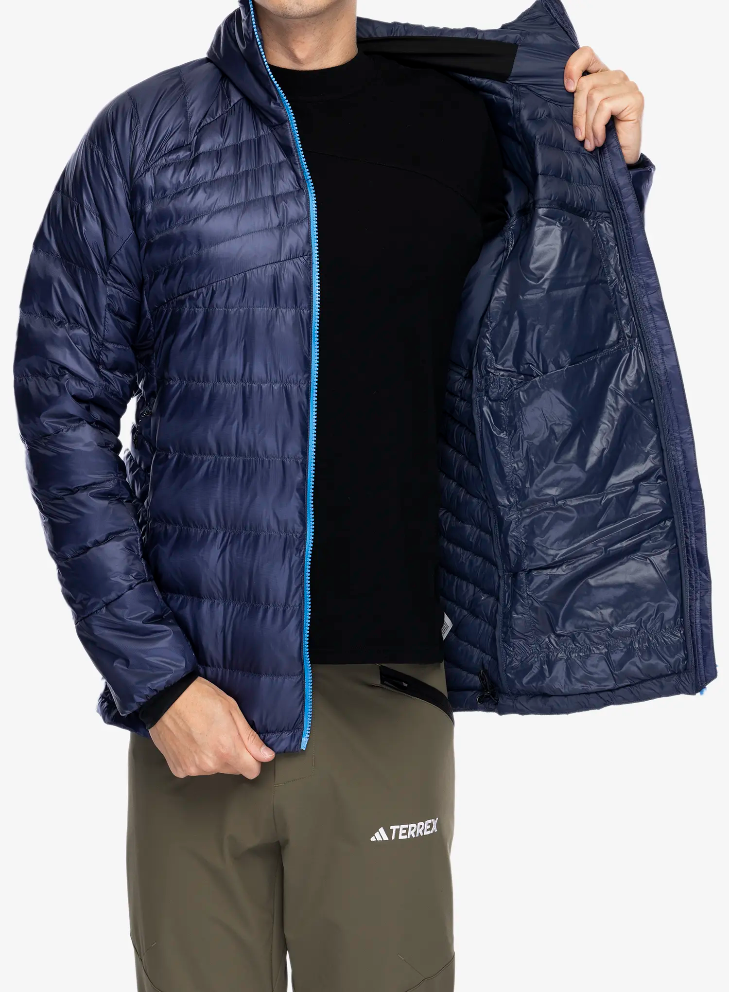 Péřová bunda adidas TERREX Xperior COLD.RDY Down Hooded Jkt - shadow navy
