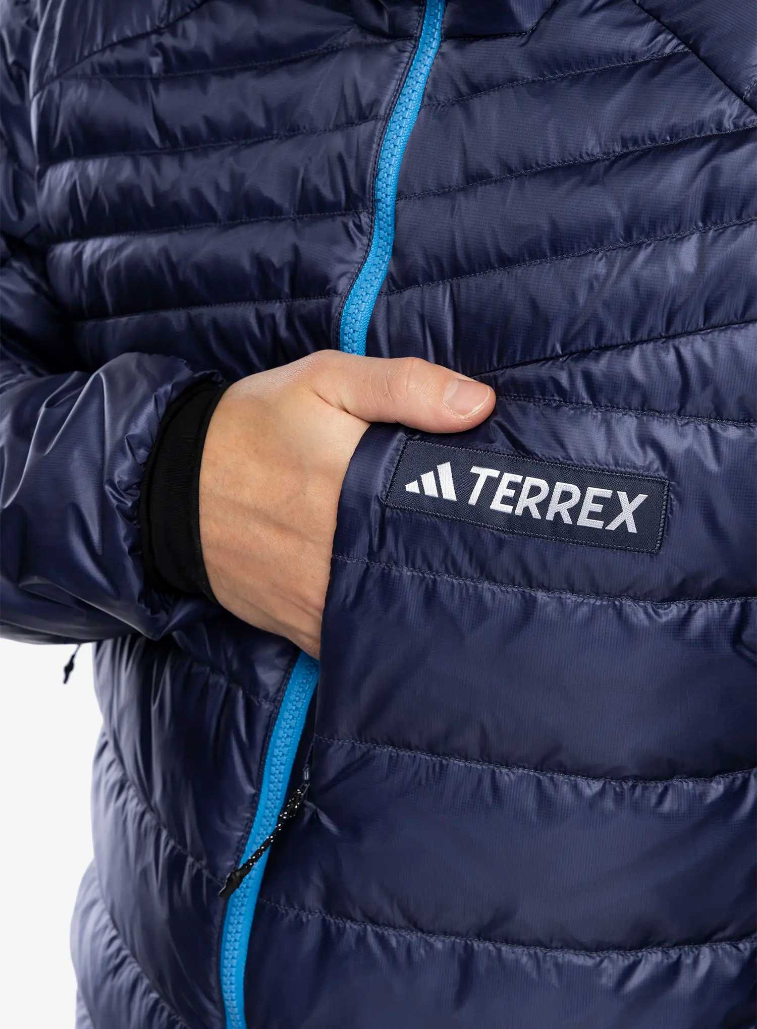 Péřová bunda adidas TERREX Xperior COLD.RDY Down Hooded Jkt - shadow navy