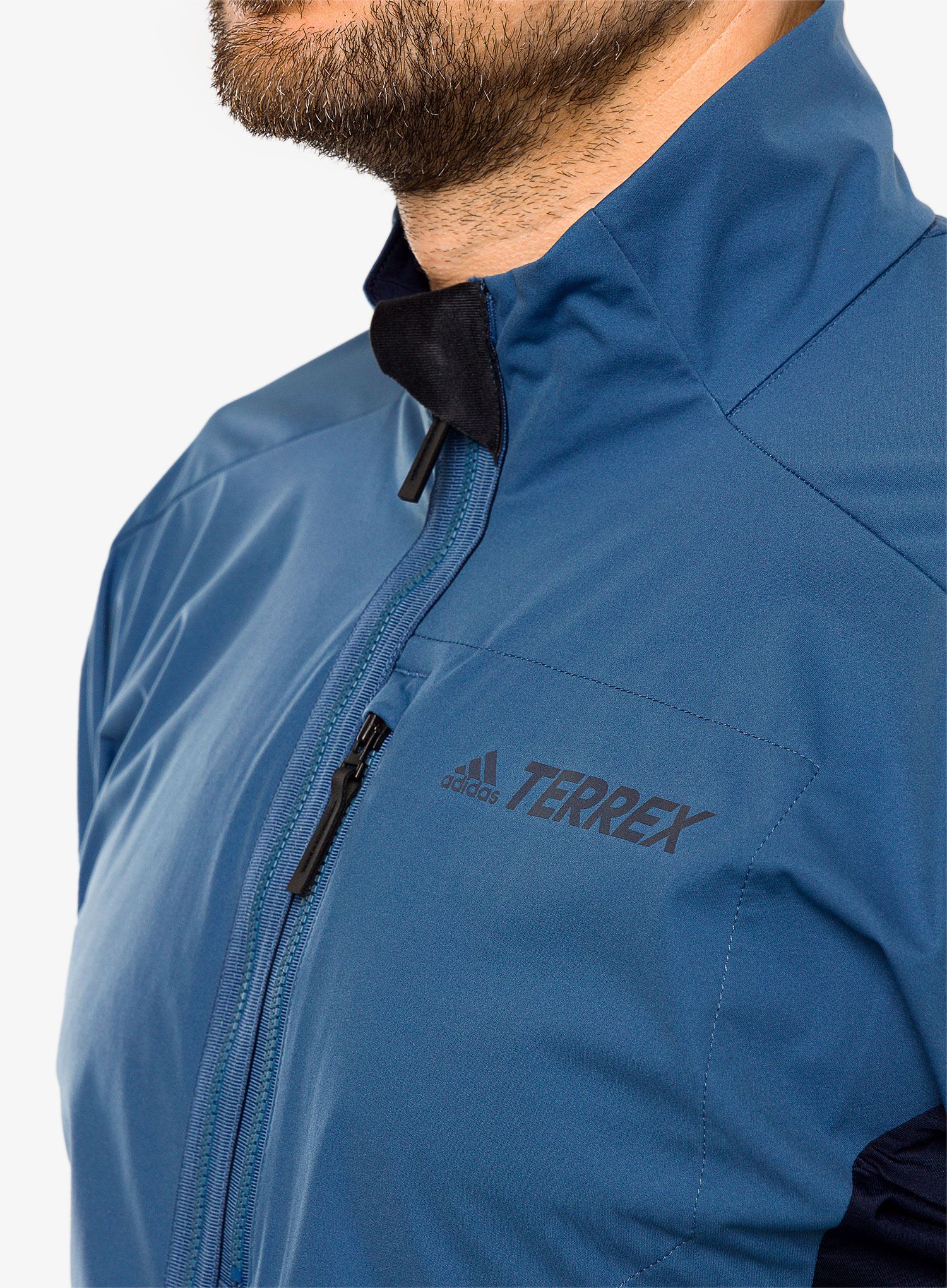 Pánská běžecká bunda adidas TERREX Xperior Cross-Country Ski Soft Shell Jacket - steel