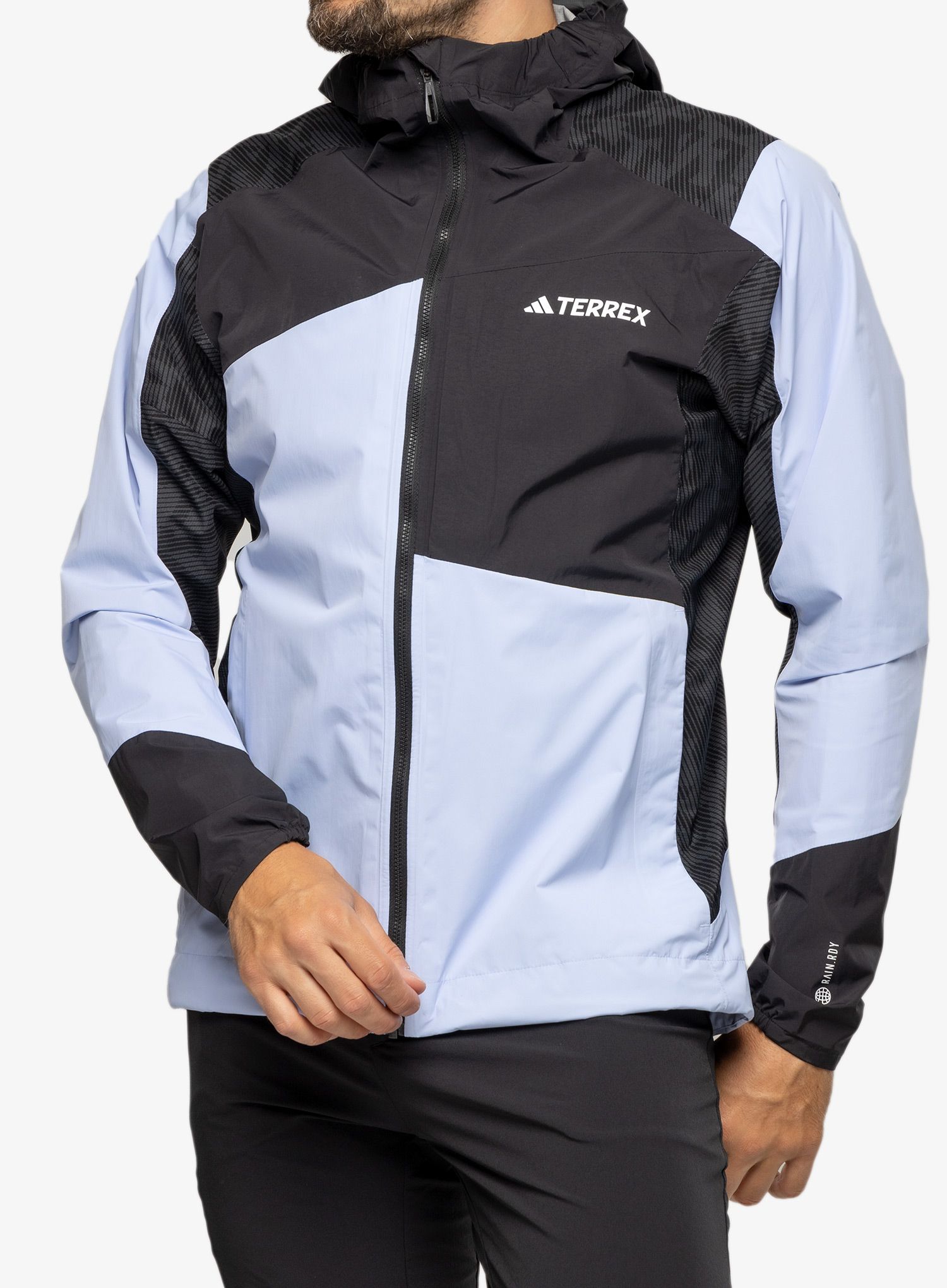 Bunda do deště adidas TERREX Xperior Hybrid Primeknit Rain Jkt - blue dawn/black