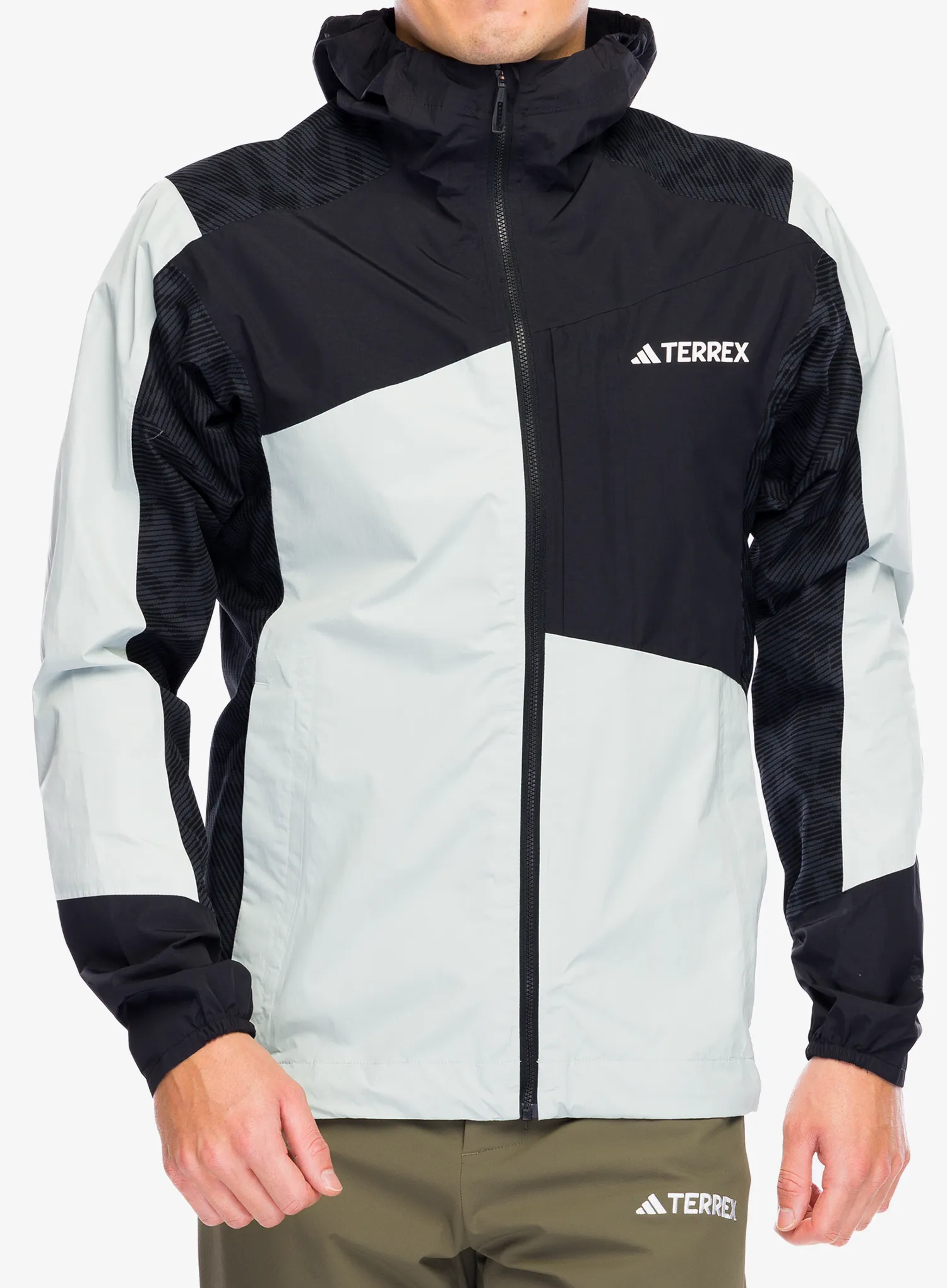 Pánská bunda do deště adidas TERREX Xperior Hybrid Primeknit Rain Jkt - wonsil/black