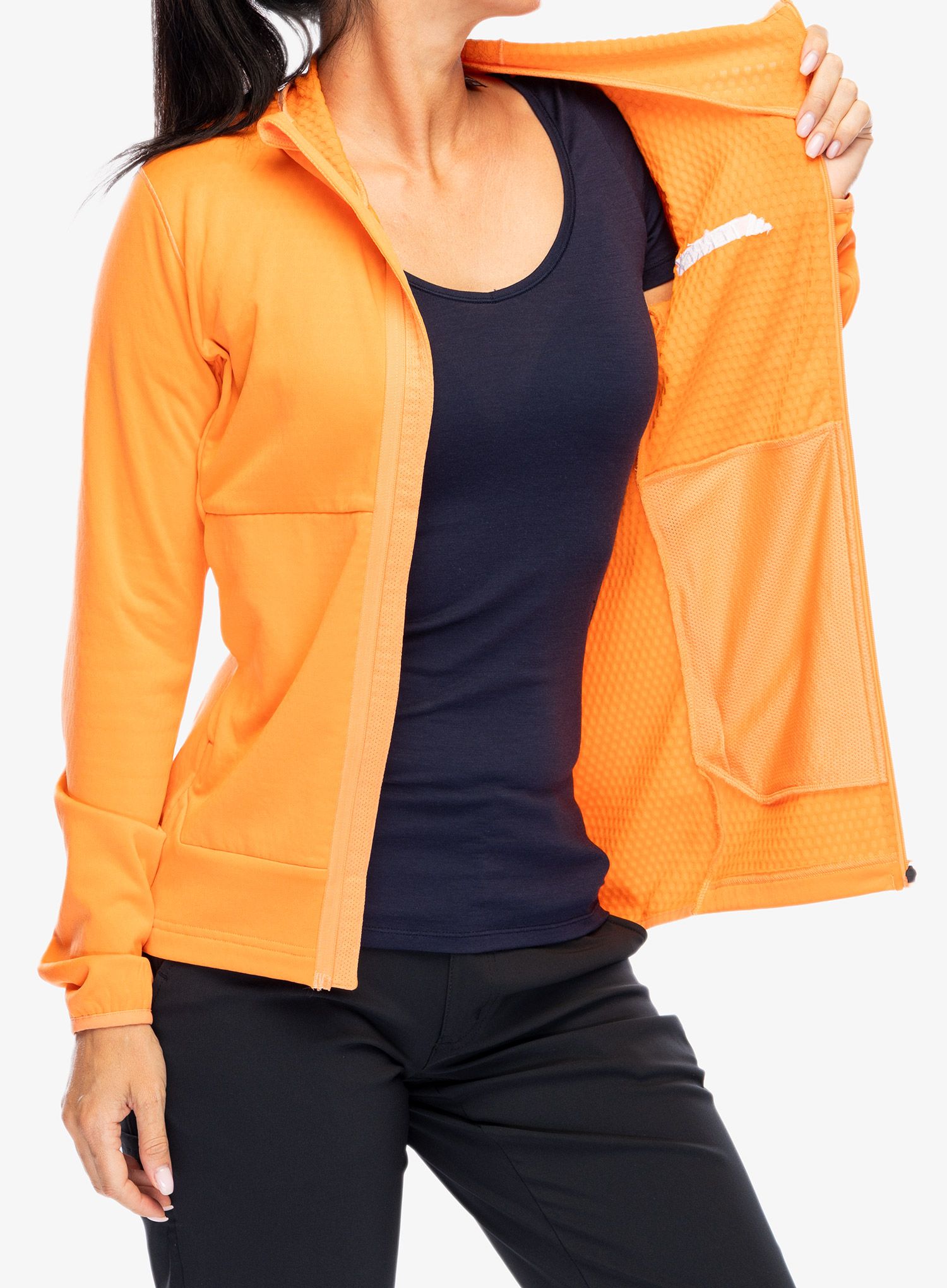 Outdoor mikina dámská adidas TERREX Xperior Light Fleece Hooded Jacket - amber tint