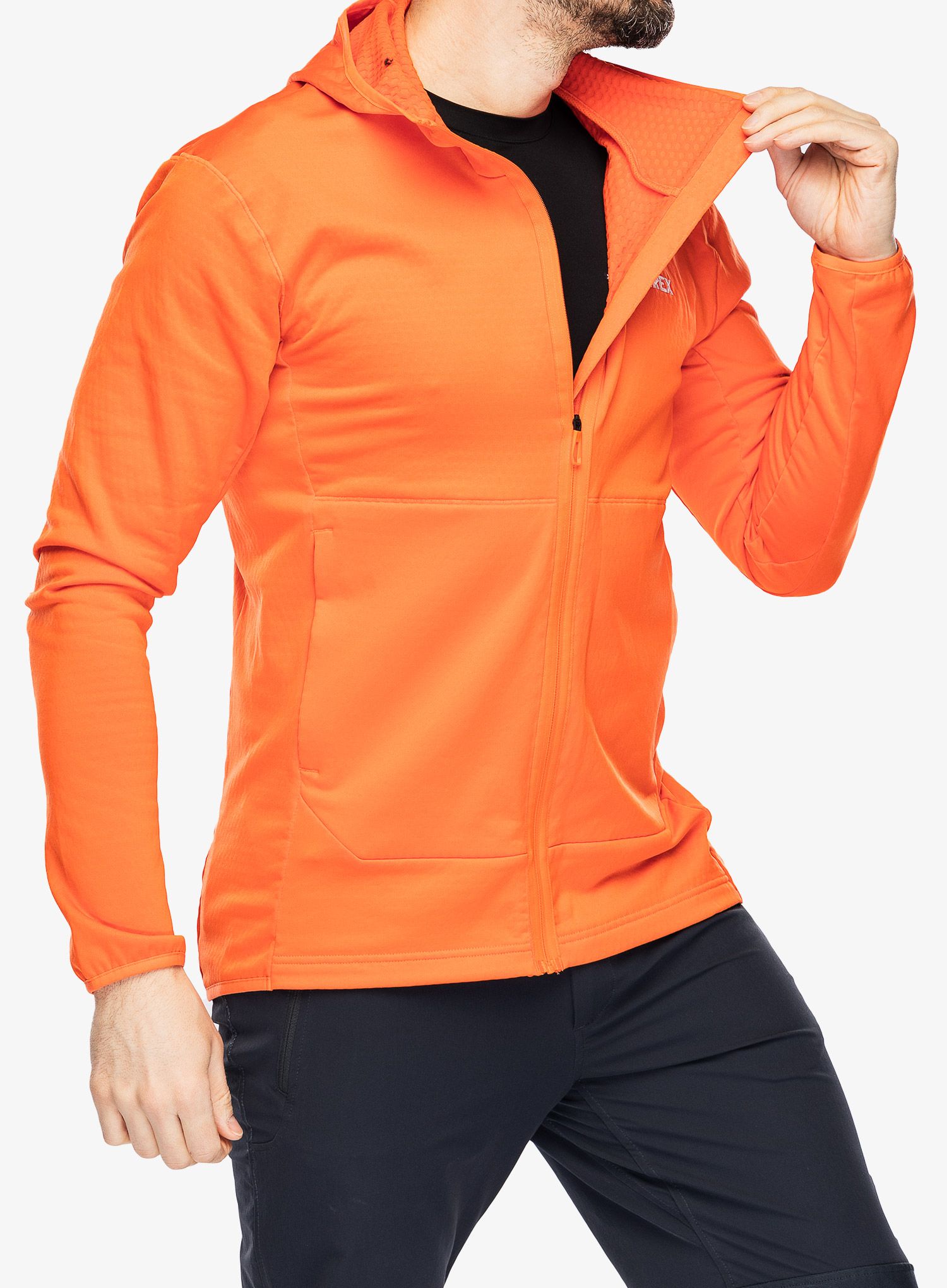 Outdoorova mikina adidas TERREX Xperior Light Fleece Hooded Jacket - semi impact orange