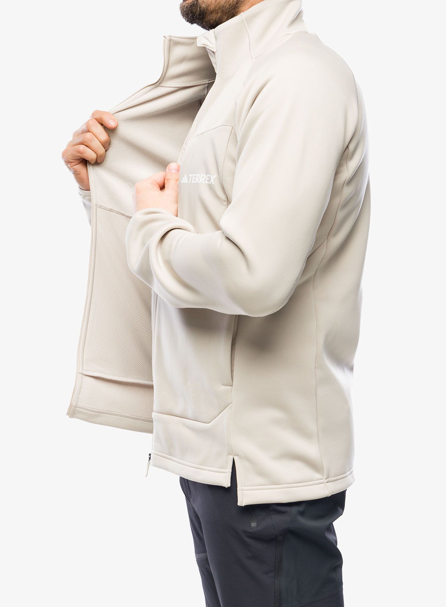 Fleece mikina adidas TERREX Xperior Medium Fleece Full Zip - wonder beige