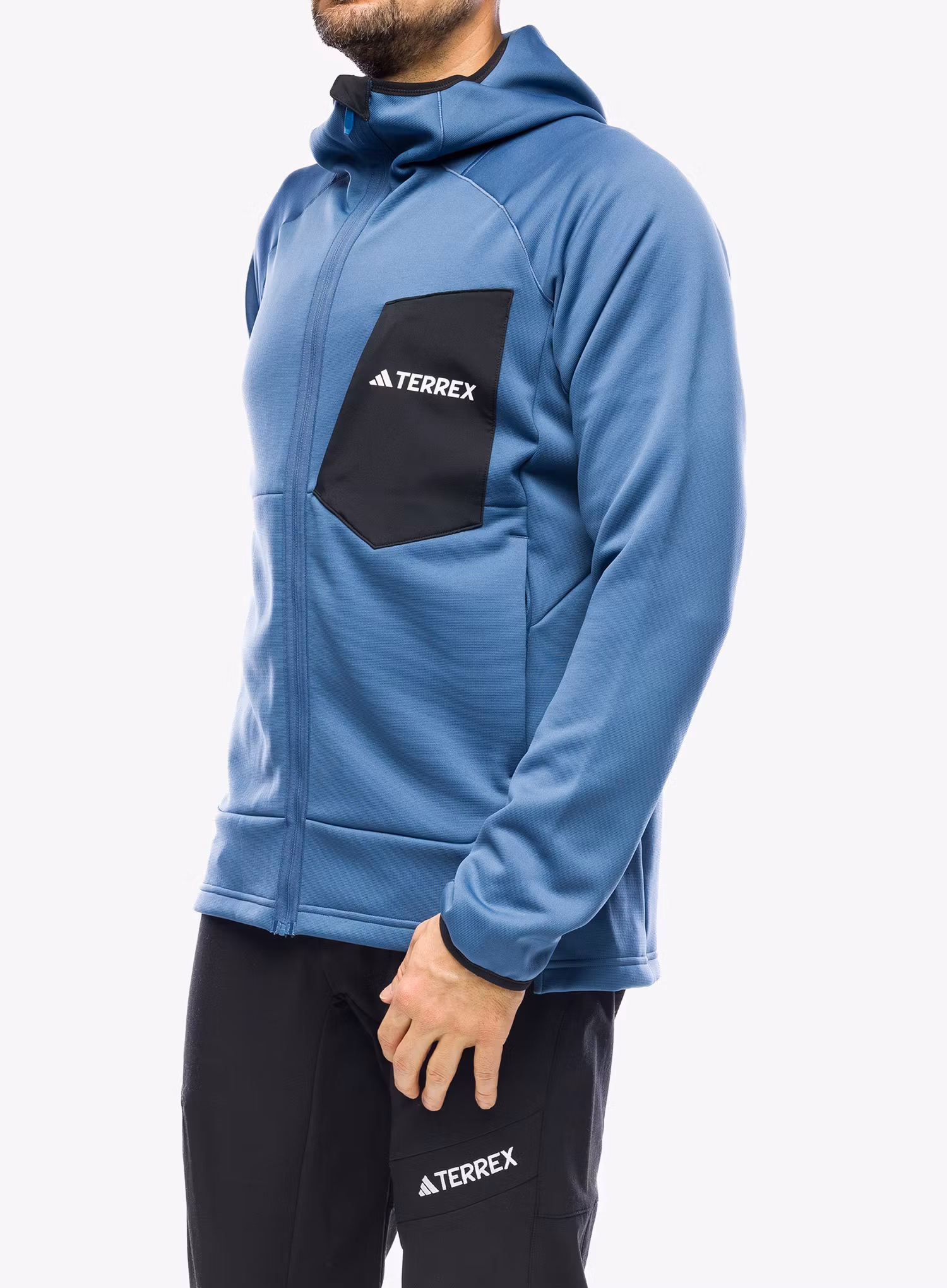 Fleece mikina adidas TERREX Xperior Medium Fleece Hooded Jacket - wonder steel/black