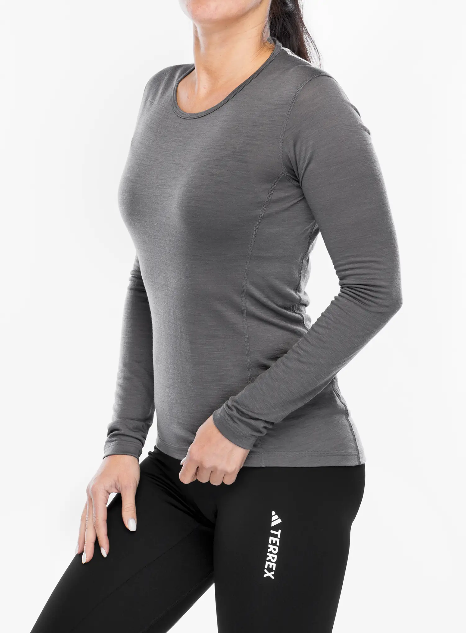 Dámská funkční mikina adidas TERREX Xperior Merino 150 Long Sleeve - grey five