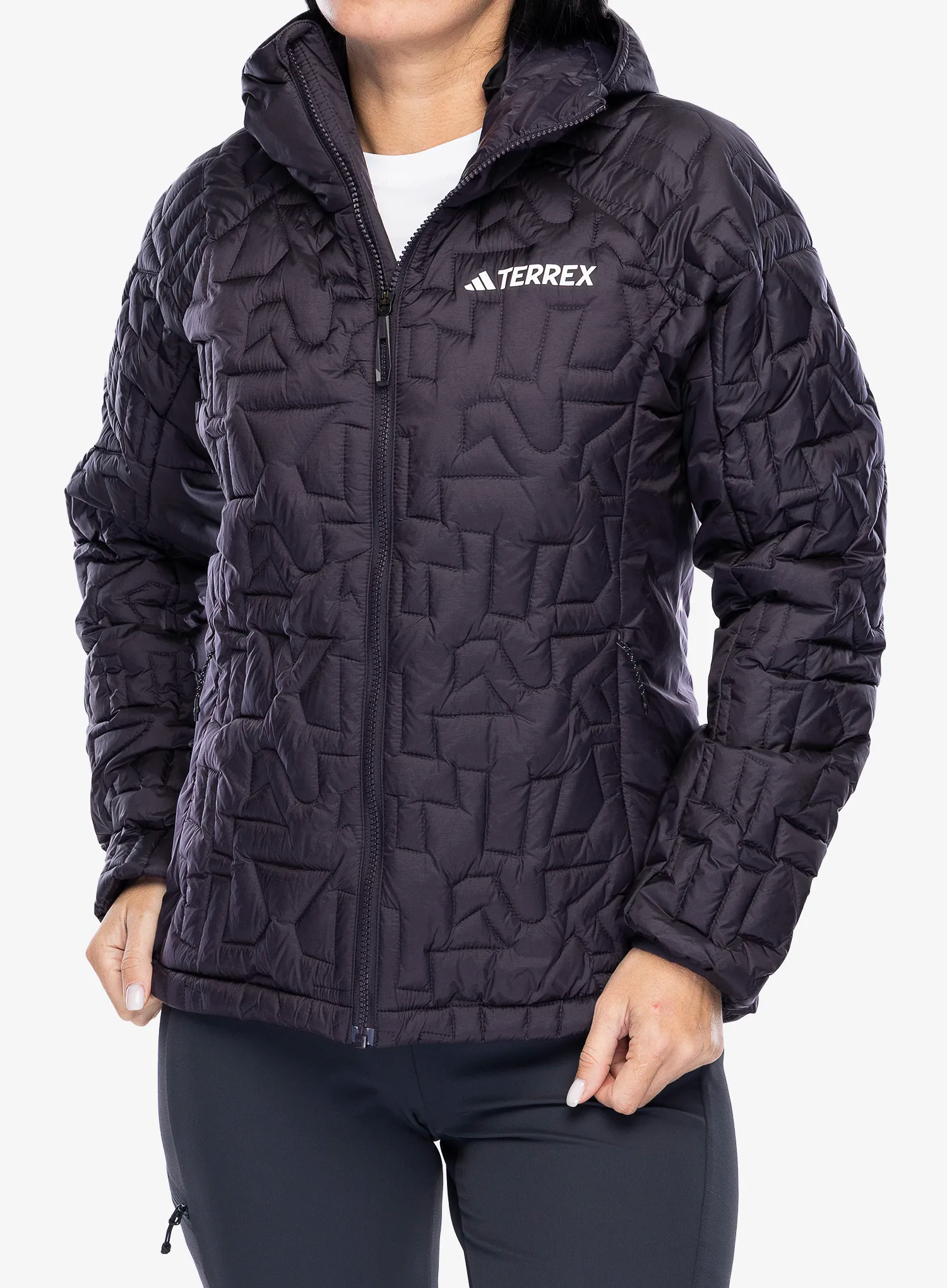 Zateplená bunda dámská adidas TERREX Xperior PrimaLoft Loose Fill Insulated Hooded Jkt - aurora black