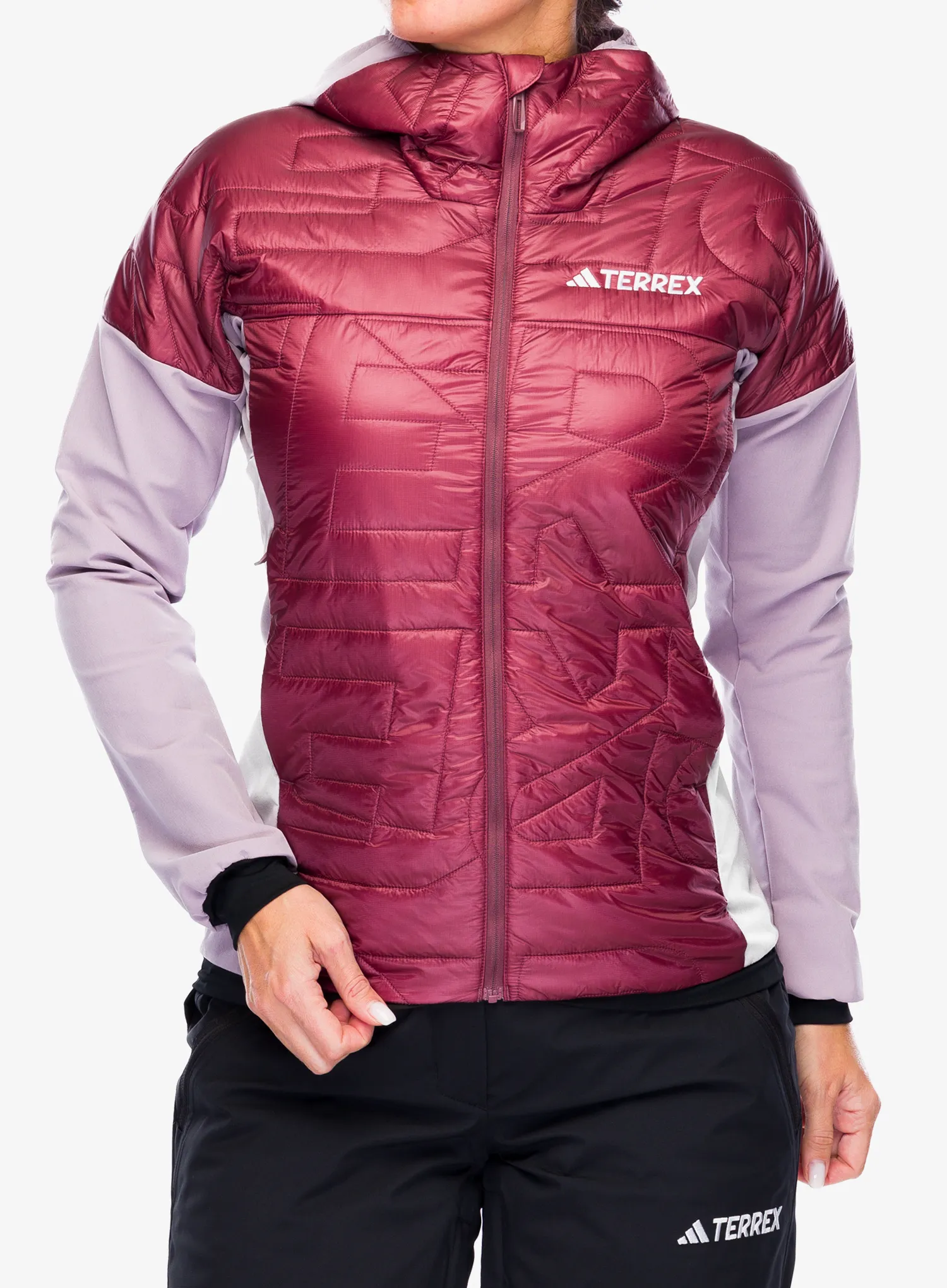 Hybridní bunda dámská adidas TERREX Xperior Varilite Hybrid PrimaLoft Jacket - preloved fig/quiet crimson
