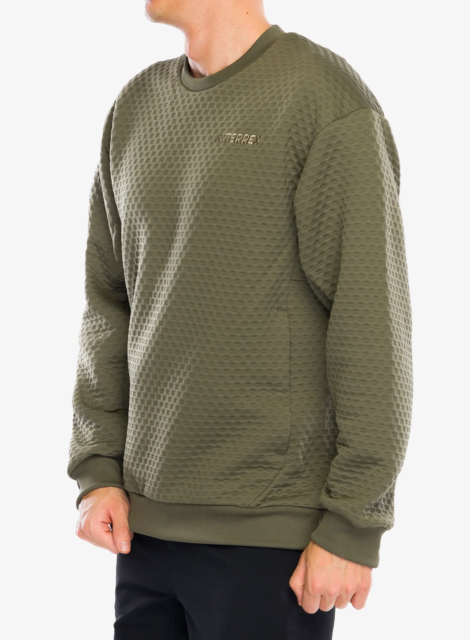 Mikina adidas TERREX Xploric Crew Neck Sweater - olive strata