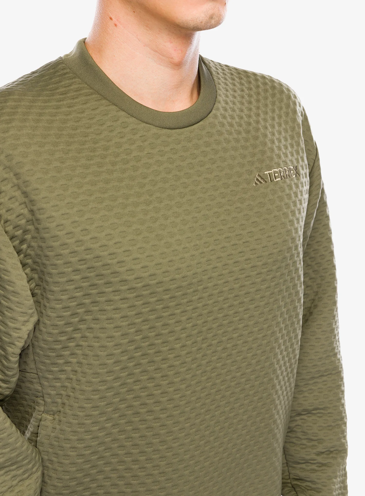Mikina adidas TERREX Xploric Crew Neck Sweater - olive strata